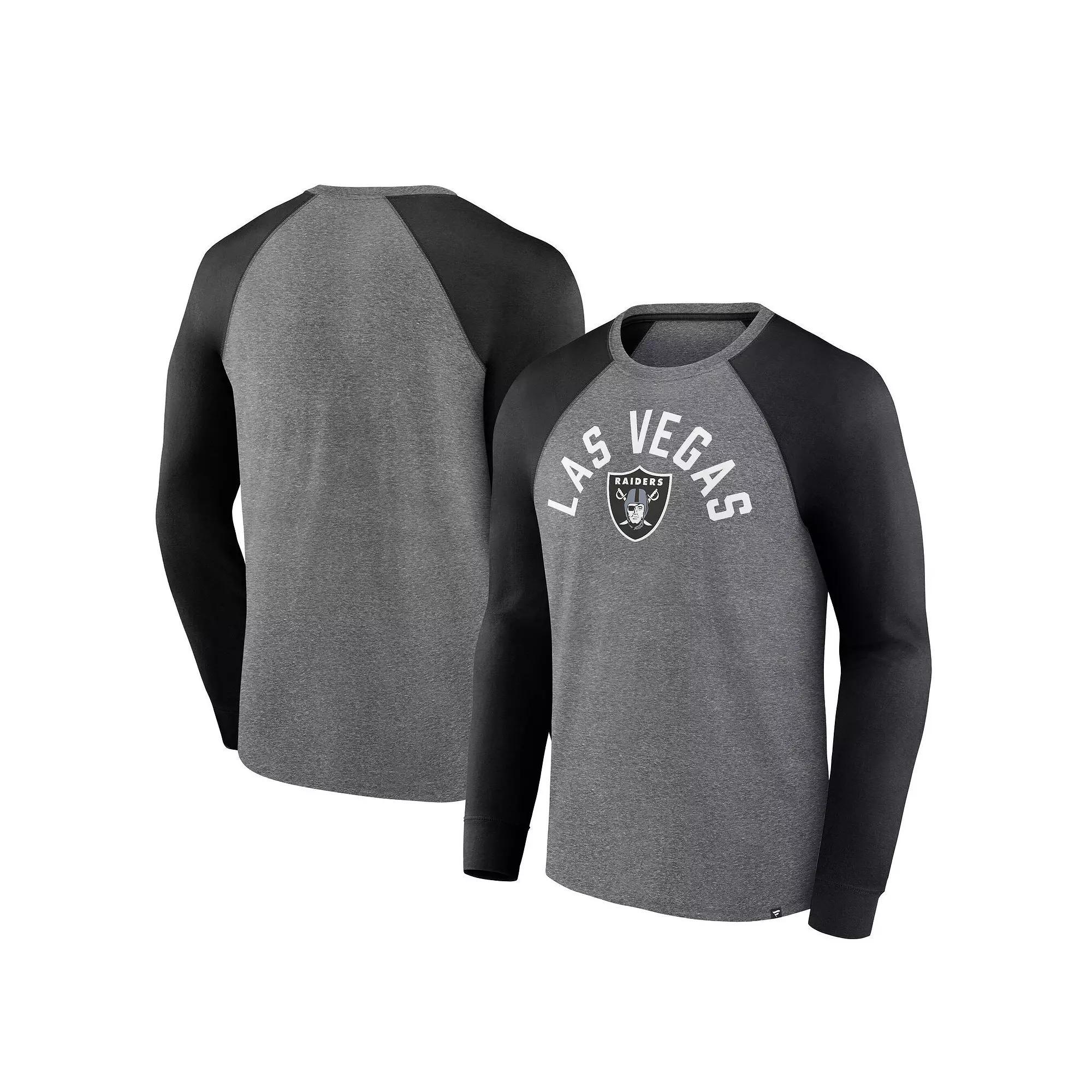 Men's Fanatics Heather Royal Los Angeles Rams Arc Away Tri-Blend Raglan Long Sleeve T-Shirt, Size: Large, Blue Product Image