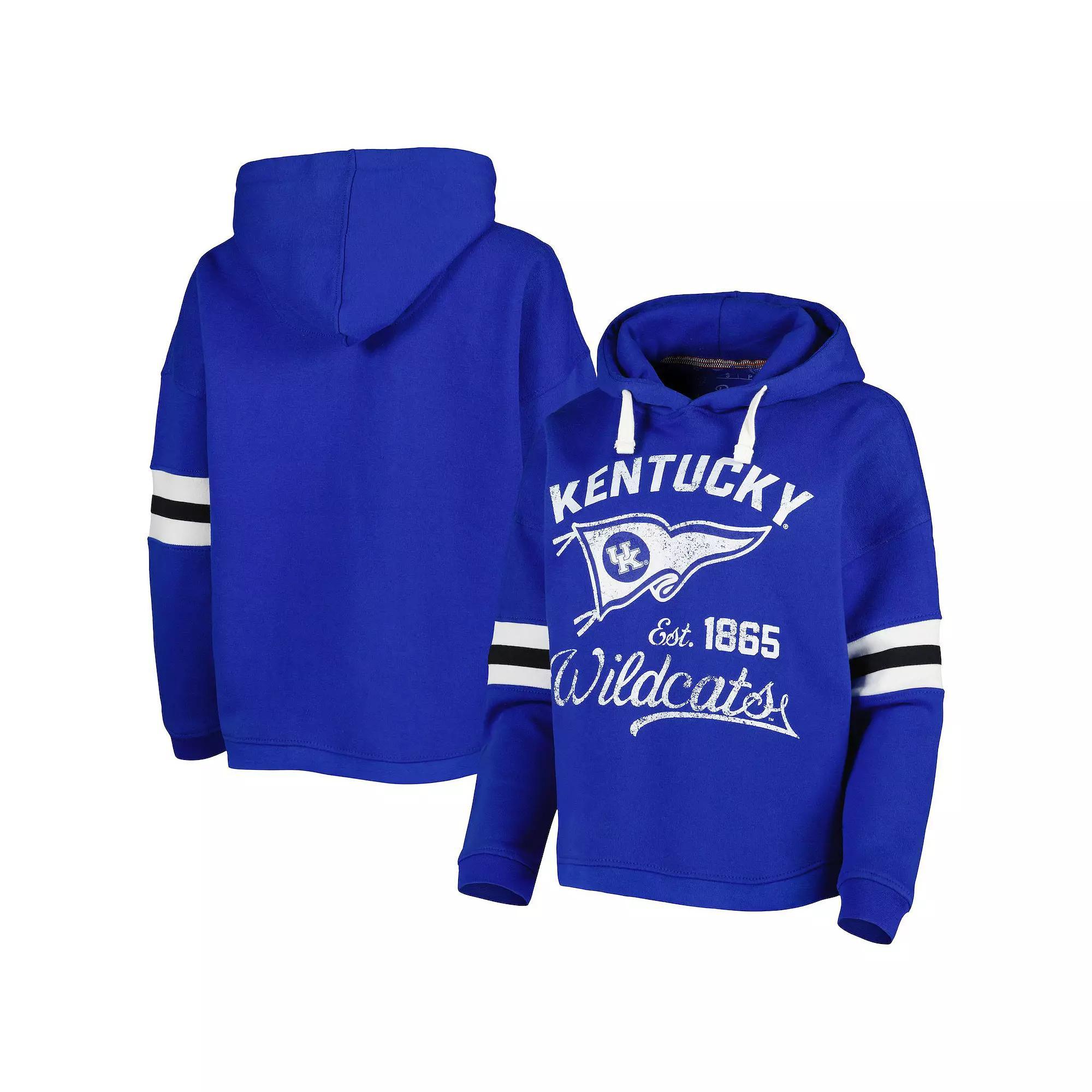 Women's Pressbox Royal Kentucky Wildcats Super Pennant Pullover Hoodie, Size: Medium, Blue Product Image