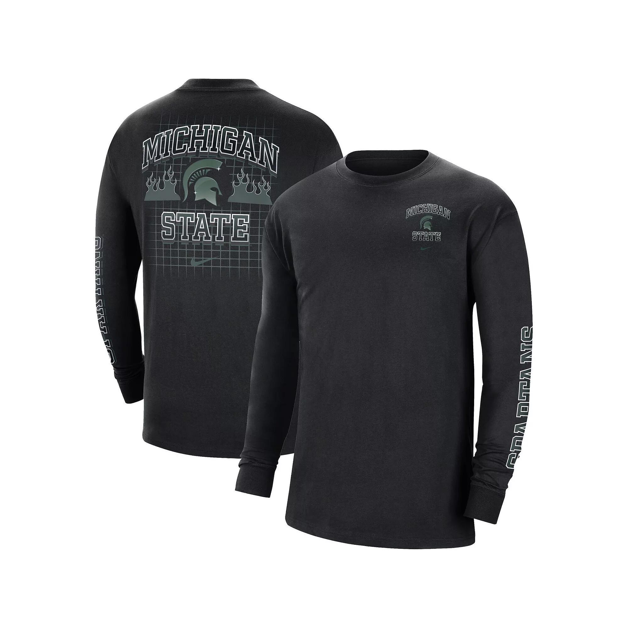 Men's Nike Black Michigan State Spartans Tour Max 90 Long Sleeve T-Shirt, Size: XL Product Image