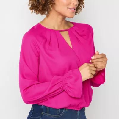 Bold Elements Womens Round Neck Long Sleeve Blouse Product Image