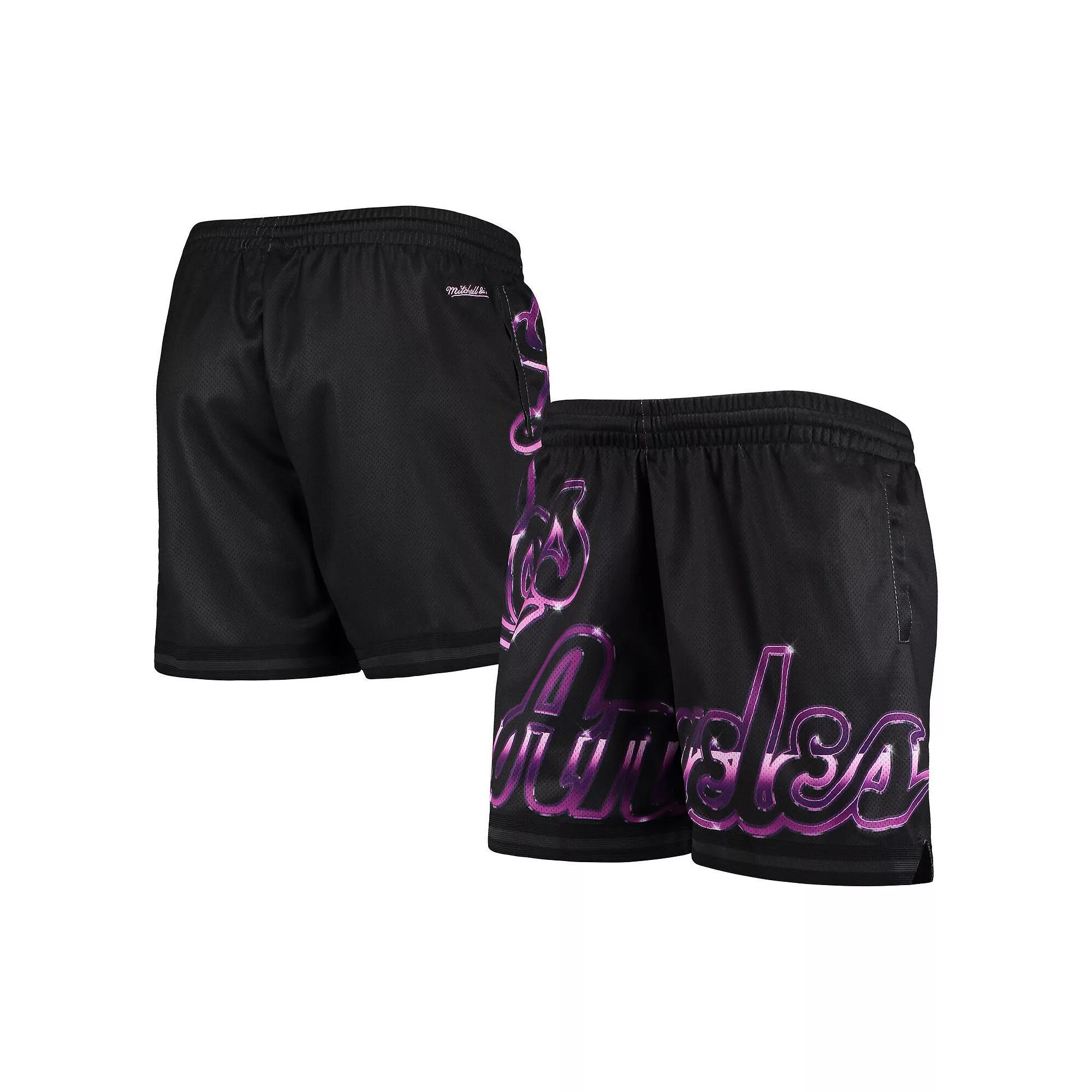Women's Mitchell & Ness Black Los Angeles Lakers Big Face 4.0 Mesh Shorts, Size: Large Product Image