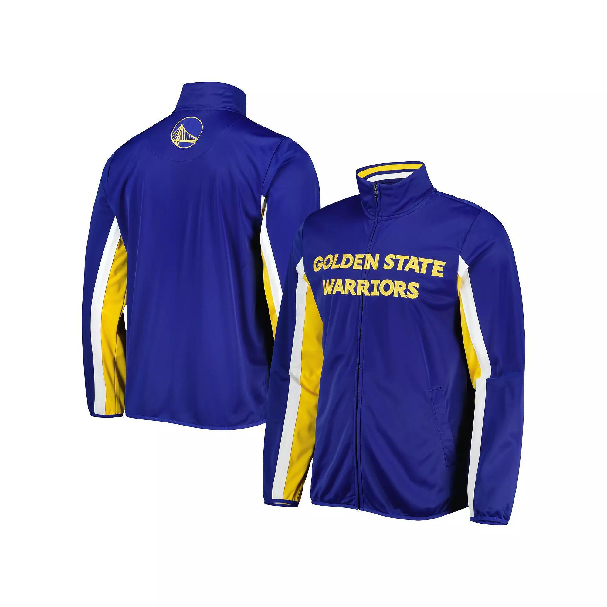 Men's G-III Sports by Carl Banks Royal Golden State Warriors Contender Wordmark Full-Zip Track Jacket, Size: 2XL, Blue Product Image