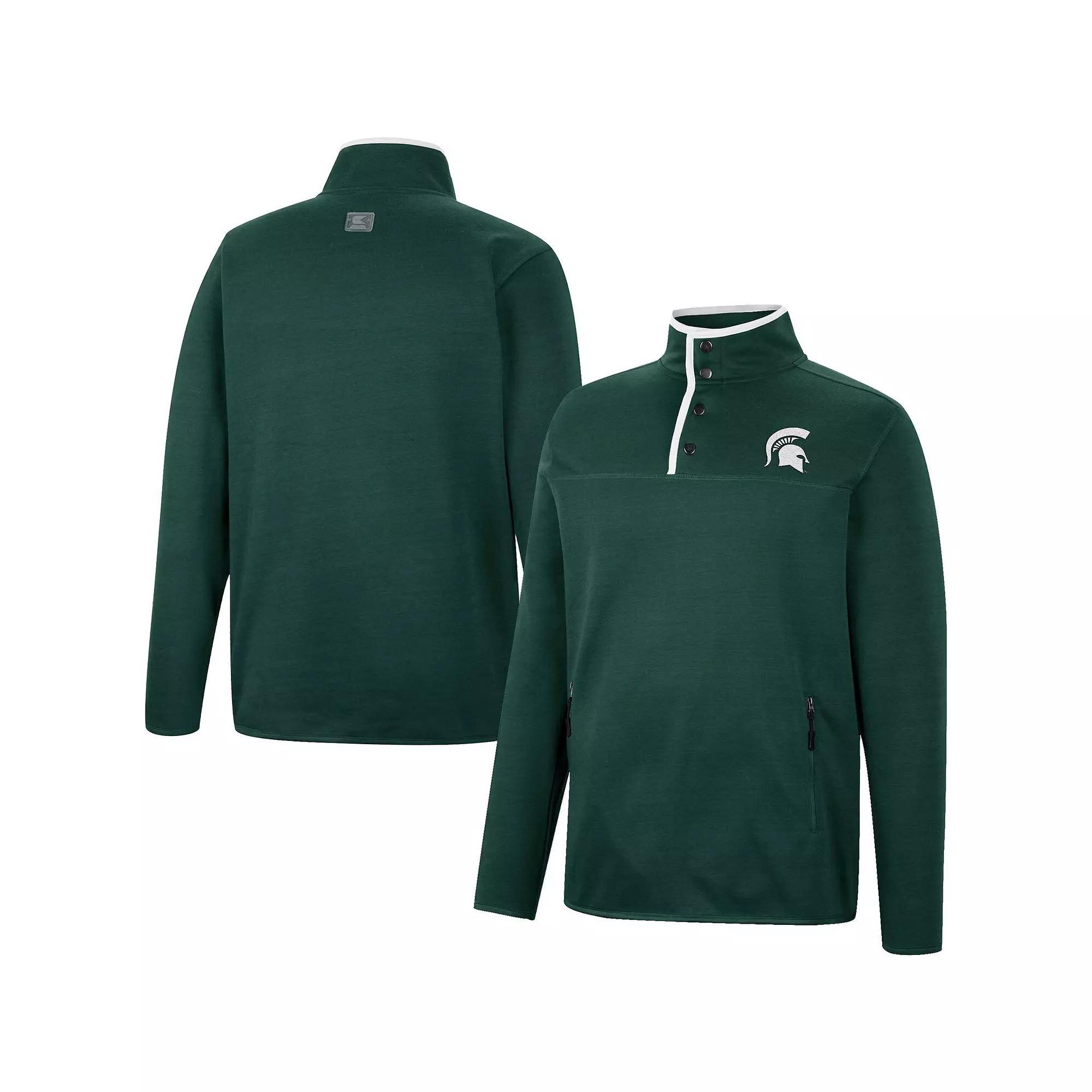 Men's Colosseum Green Michigan State Spartans Rebound Quarter-Snap Jacket, Size: Small Product Image
