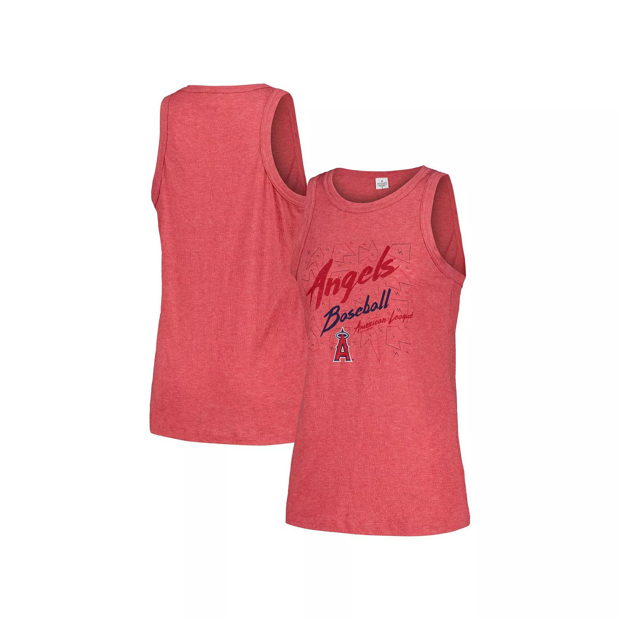 Women's Soft as a Grape Red Los Angeles Angels Gauze High Neck Tank Top, Size: Medium Product Image