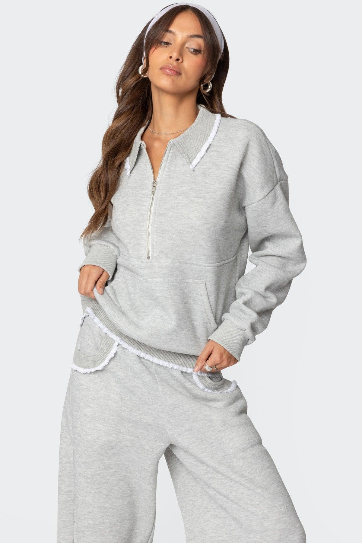 Ashtin Ruffle Trim Sweatshirt Product Image