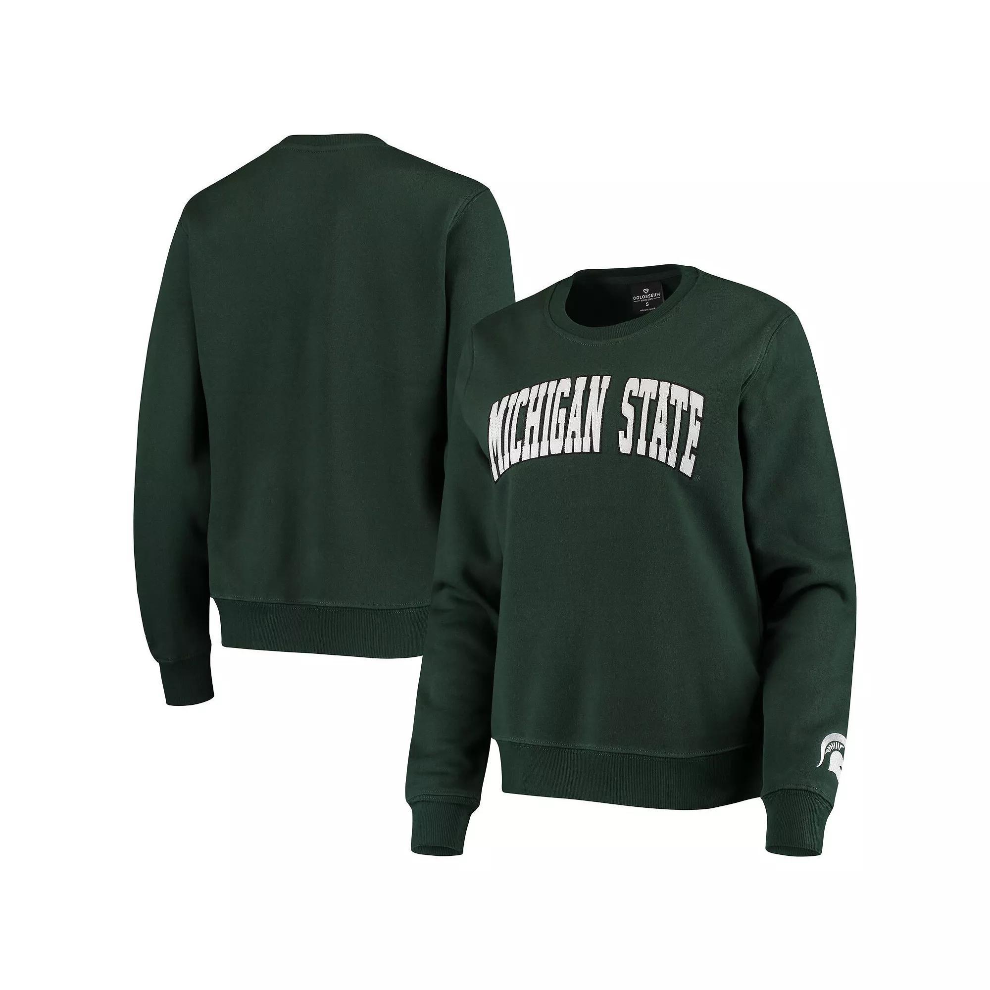 Women's Colosseum Green Michigan State Spartans Campanile Pullover Sweatshirt, Size: 2XL Product Image