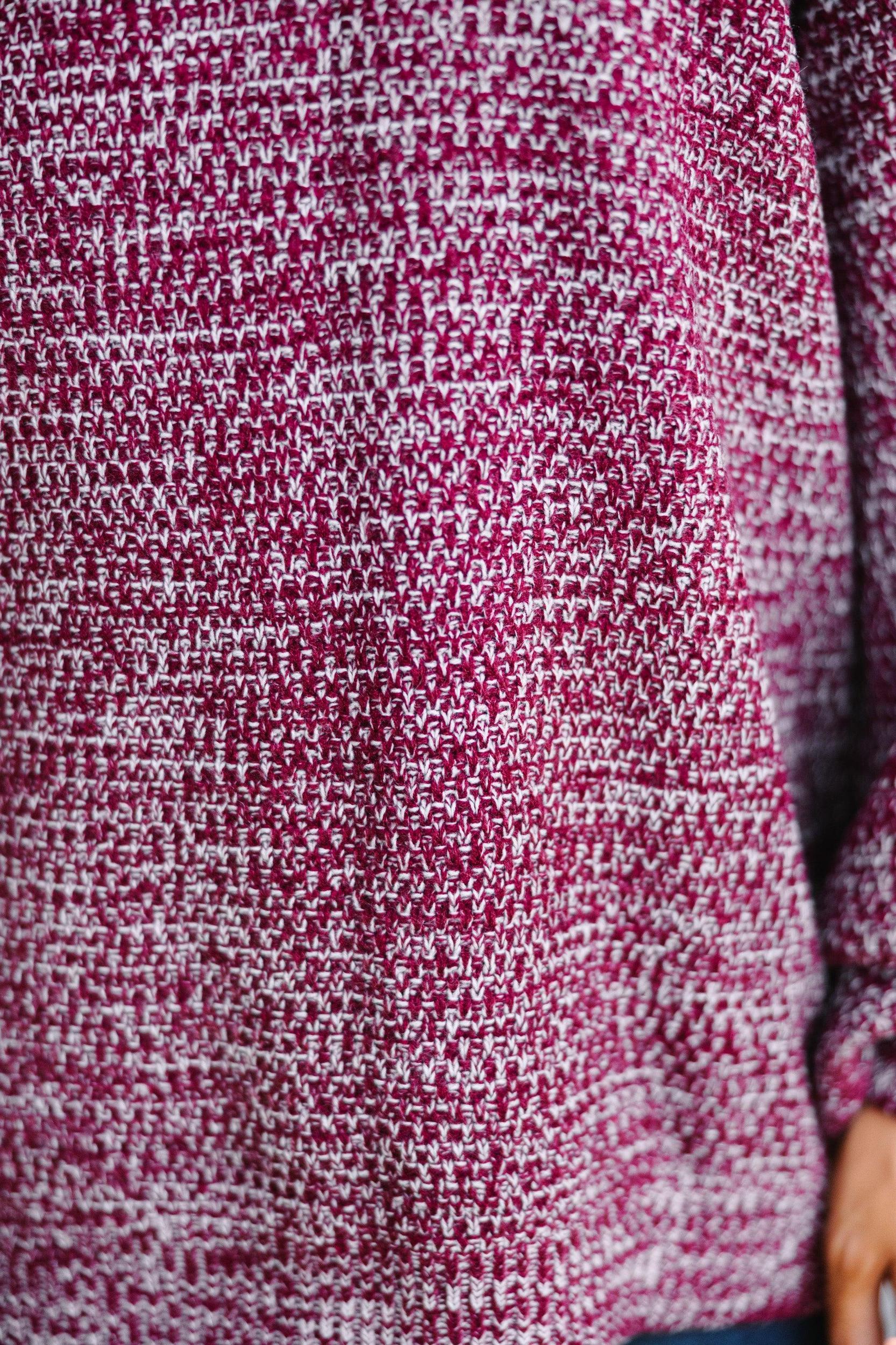 The Slouchy Burgundy Red Bubble Sleeve Sweater Female Product Image