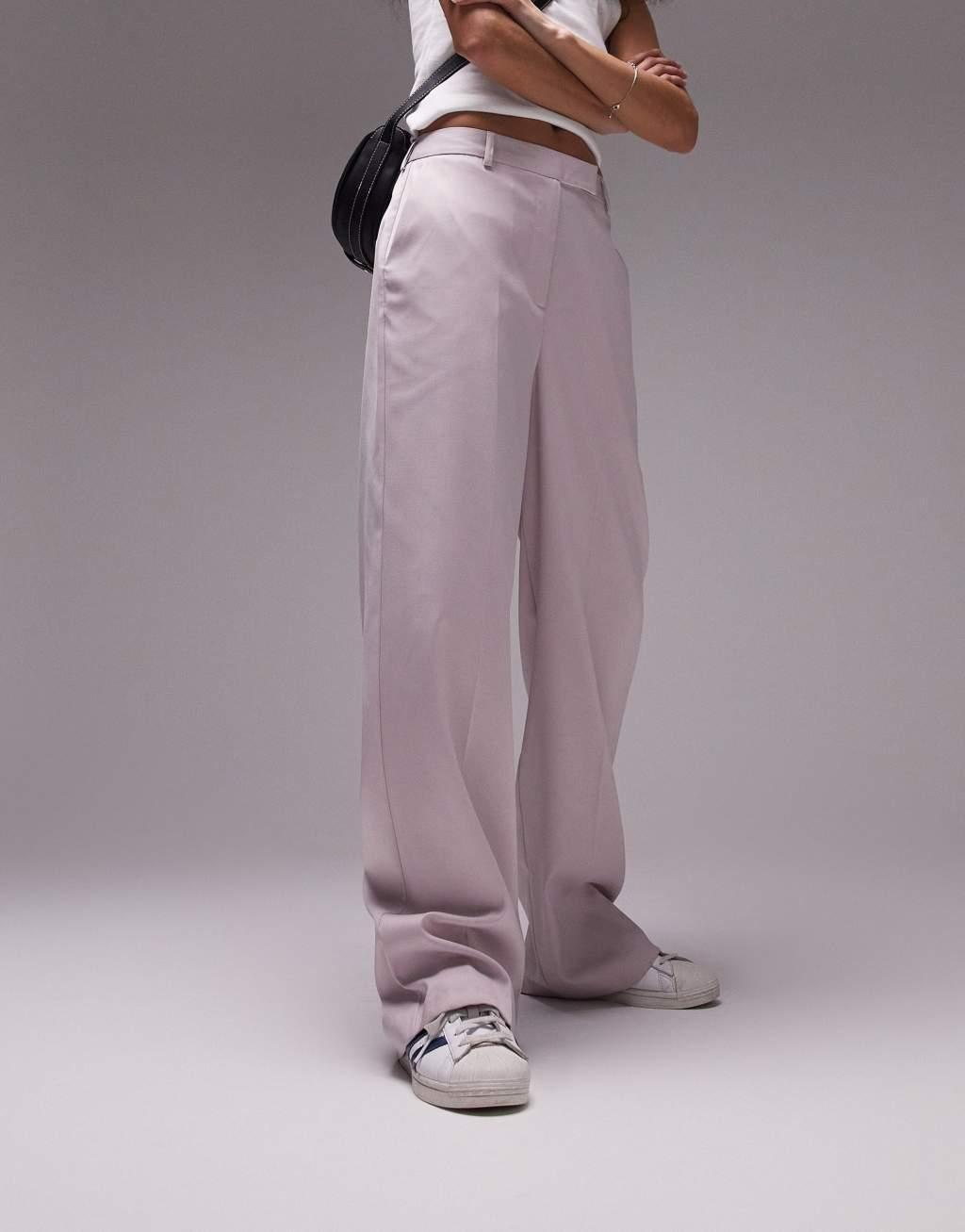 Topshop straight slouch pants with patch pocket Product Image