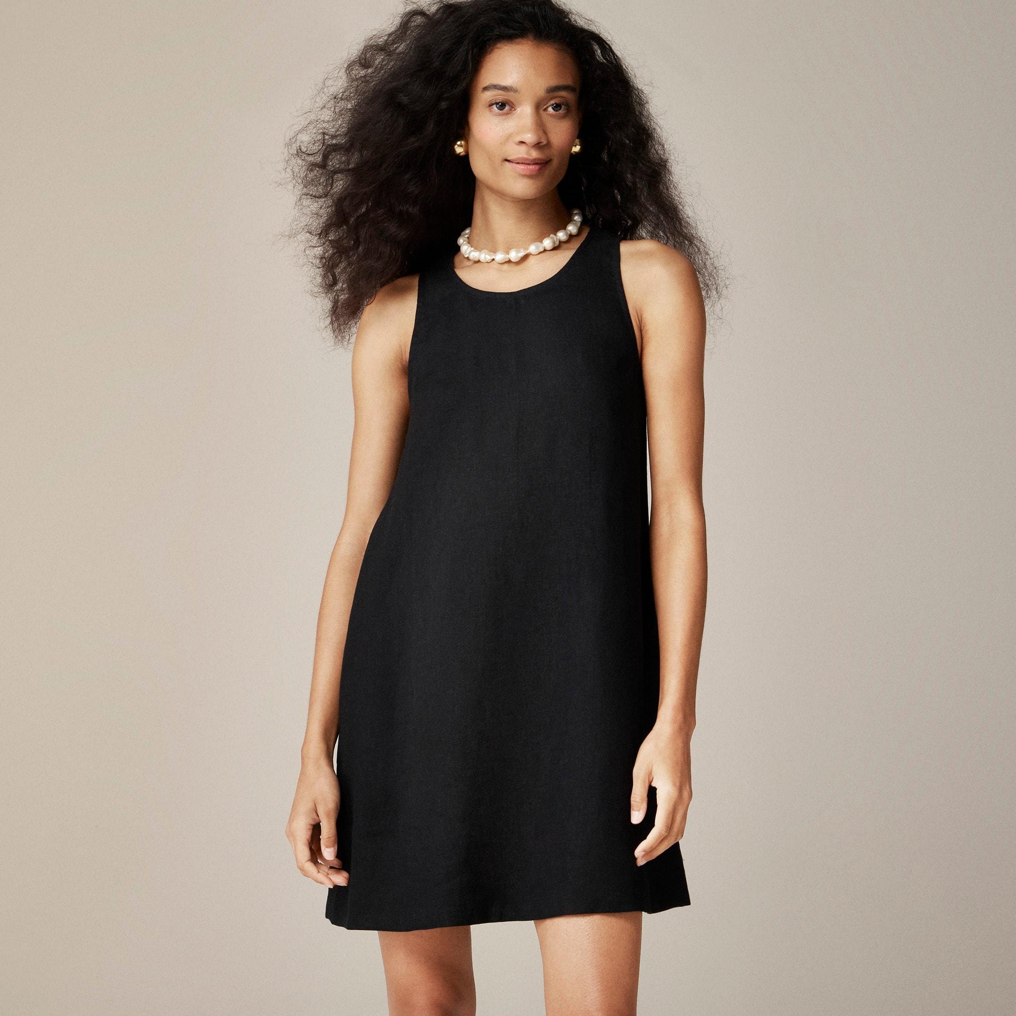 Maxine button-back dress in linen Product Image