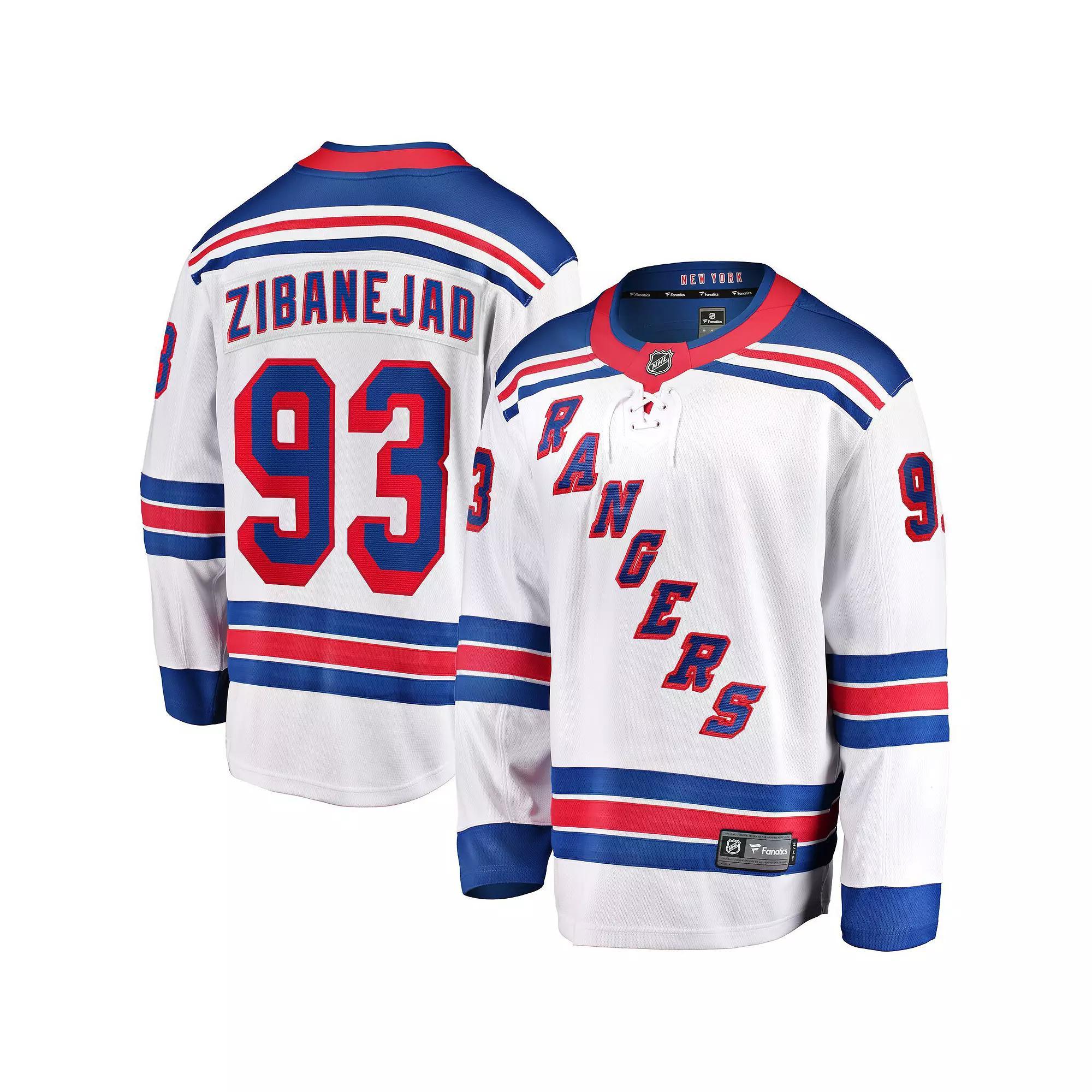 Men's Fanatics Mika Zibanejad White New York Rangers Away Premier Breakaway Player Jersey, Size: 3XL, Ran White Product Image