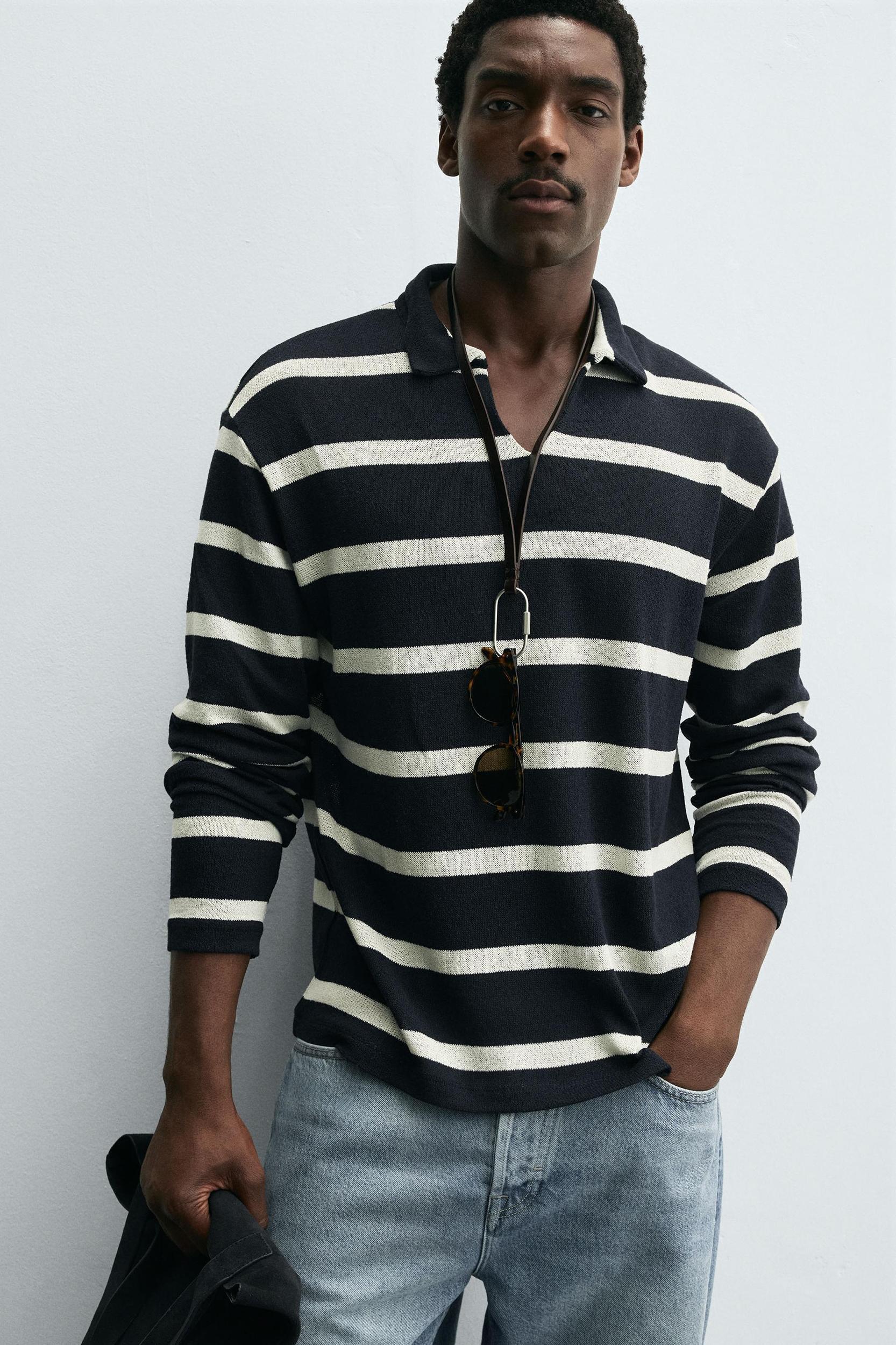 STRIPED JACQUARD POLO SHIRT Product Image