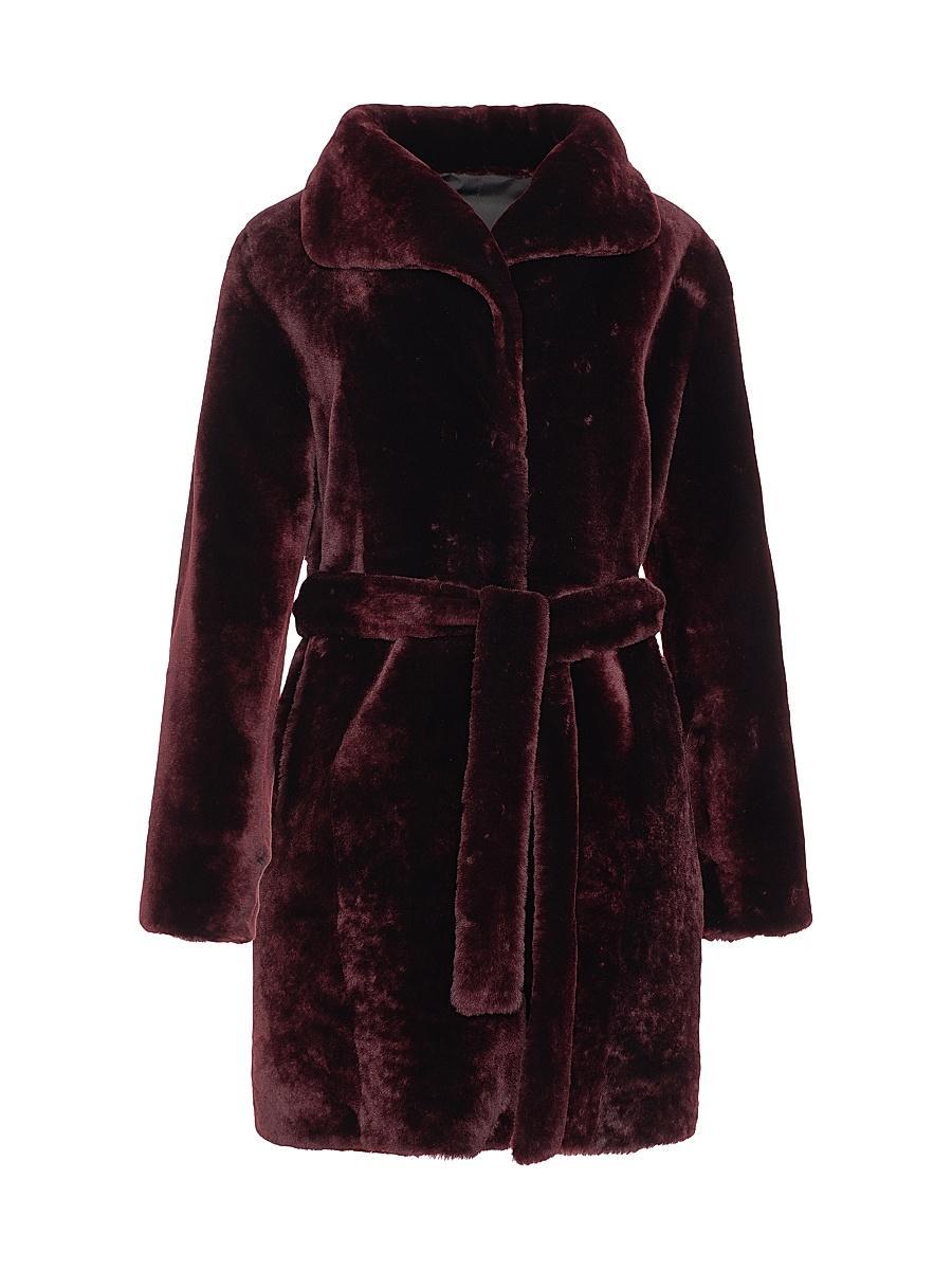 Womens Shearling Lamb Stroller Reversible to Taffeta Belt Product Image