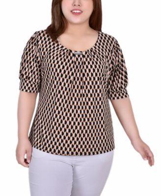Ny Collection Plus Size Short Sleeve Balloon Sleeve Top Product Image