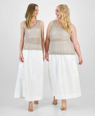 Bar Iii Womens Sleeveless Open-Stitch Sweater, Xs-4X, Created for Macys Product Image