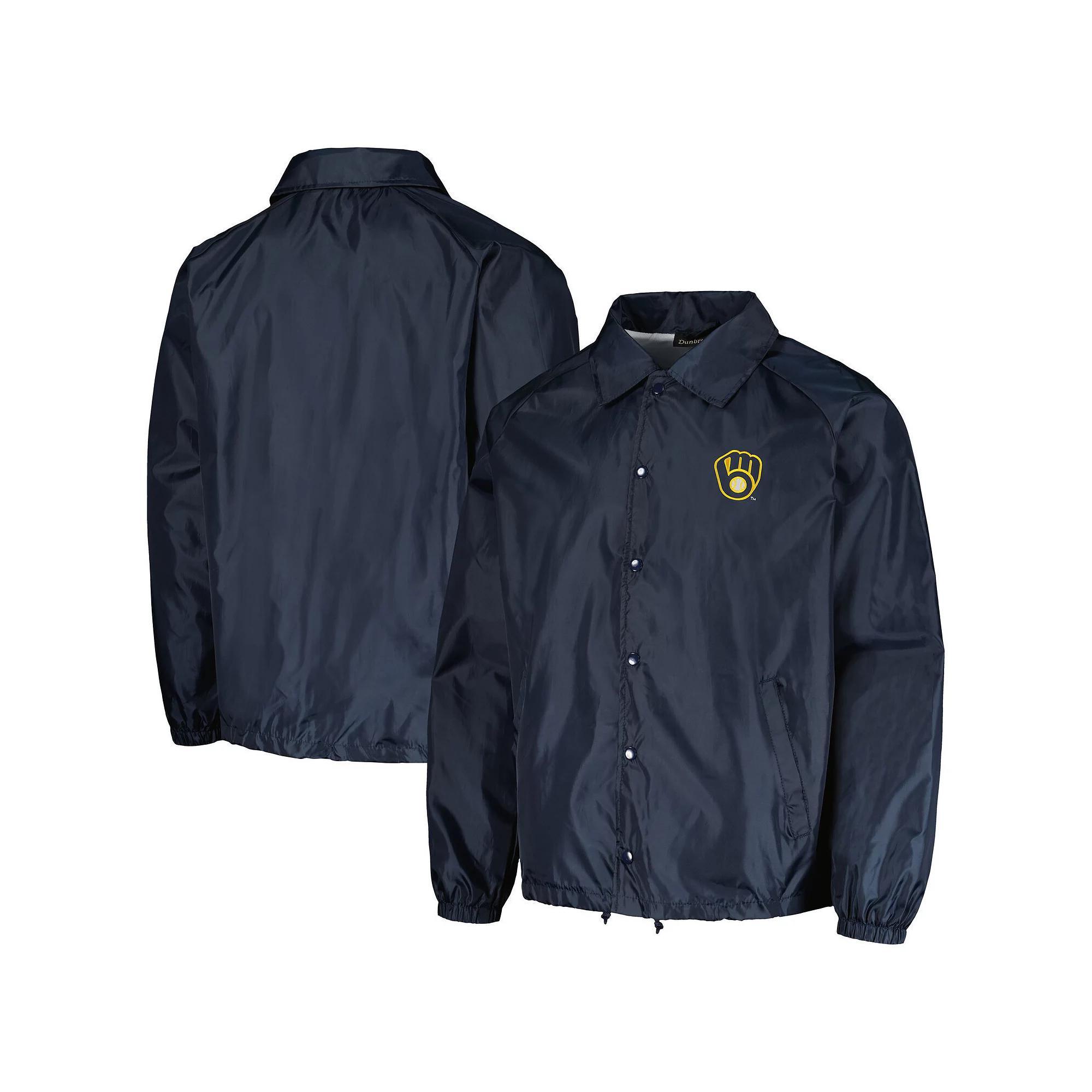 Men's Dunbrooke  Navy Minnesota Twins Coach's Raglan Full-Snap Windbreaker Jacket, Size: Large, Blue Product Image