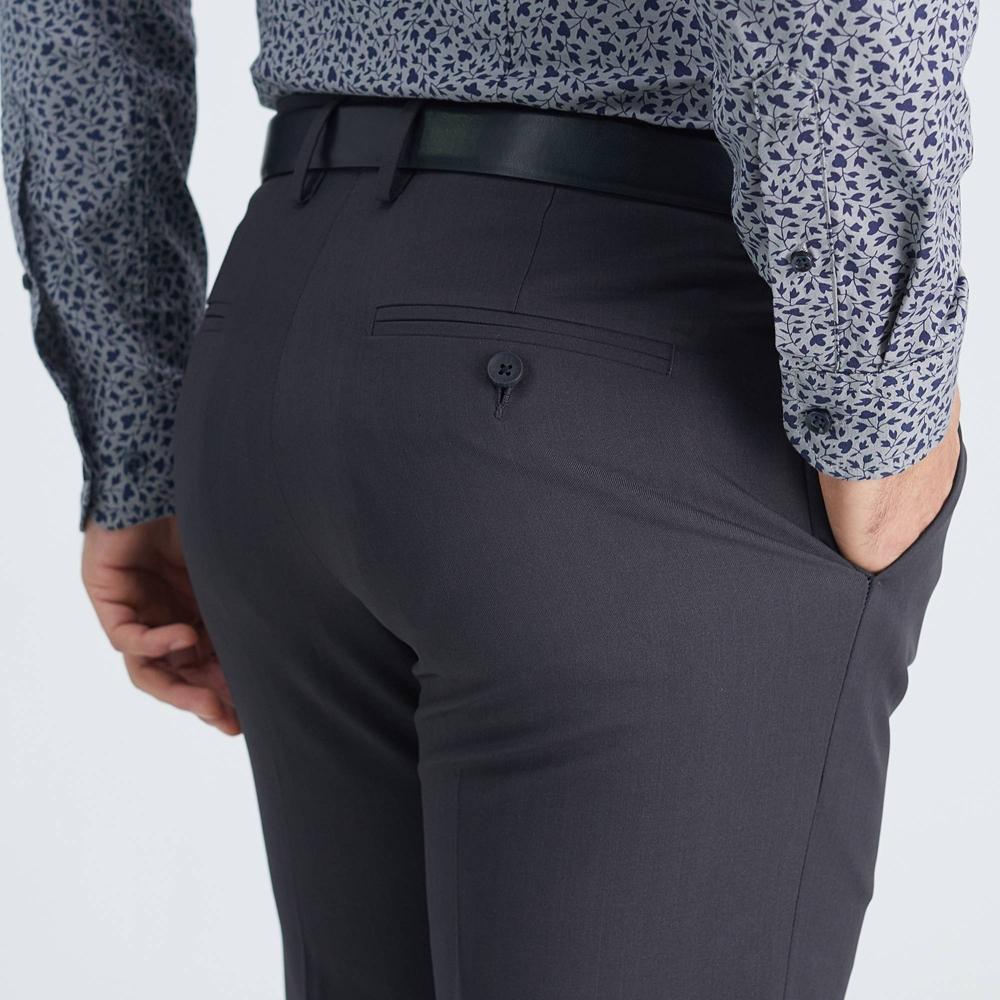 Haggar H26 Mens Premium Stretch Straight Fit Trousers - Charcoal 40x30 Product Image