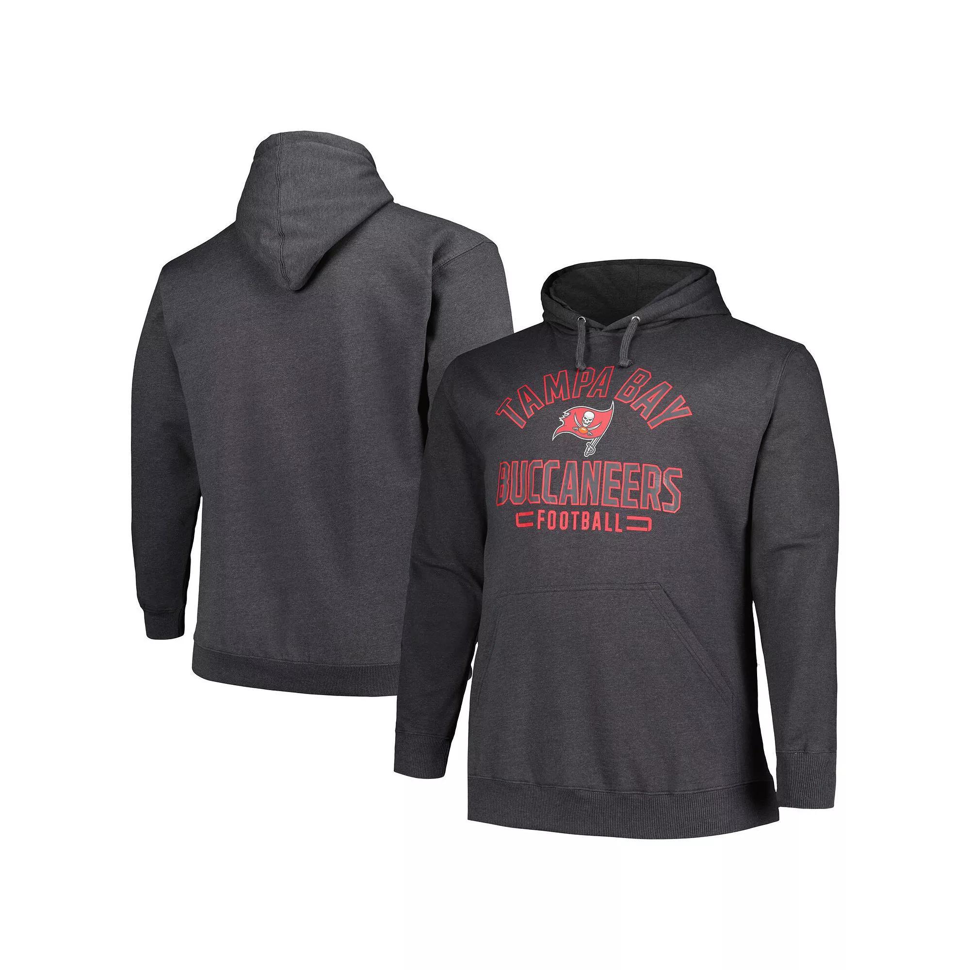 Men's Fanatics Branded Heather Charcoal Tampa Bay Buccaneers Big & Tall Pullover Hoodie, Size: 2XB Product Image