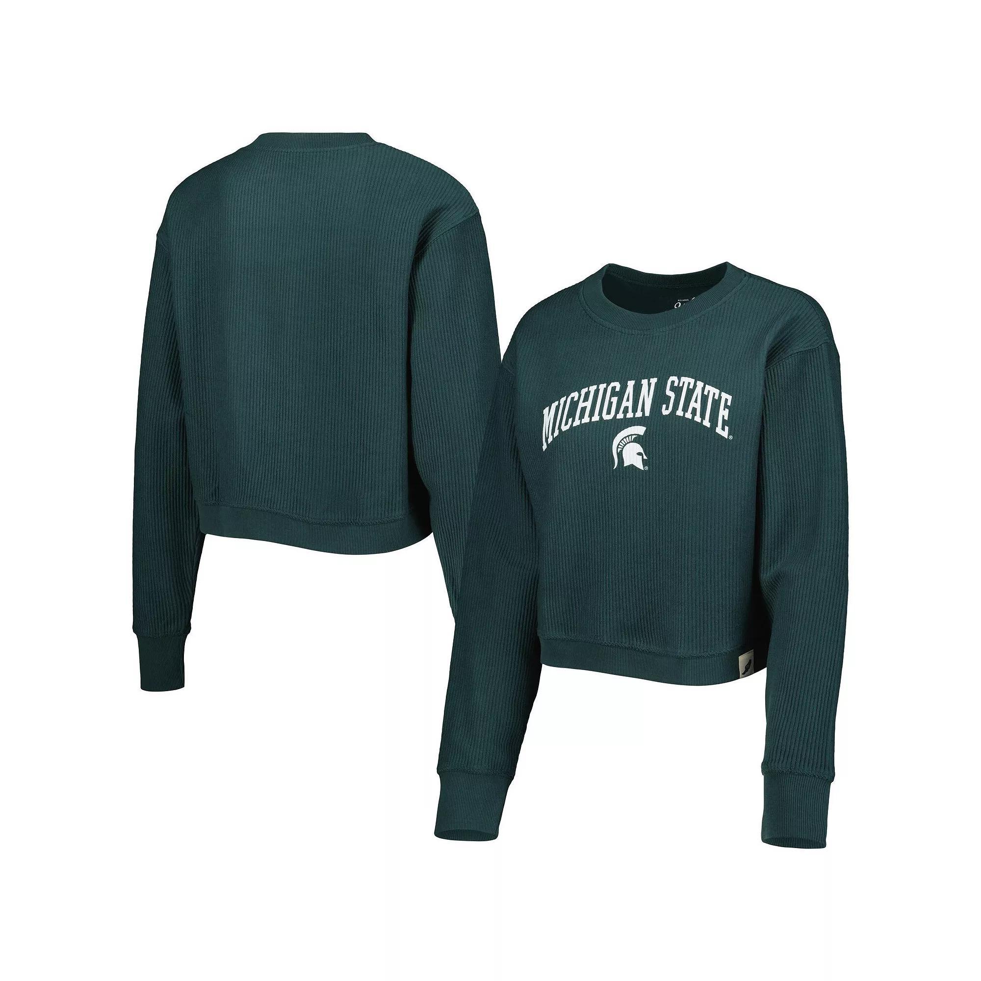 Women's League Collegiate Wear Green Michigan State Spartans Classic Campus Corded Timber Sweatshirt, Size: XL Product Image