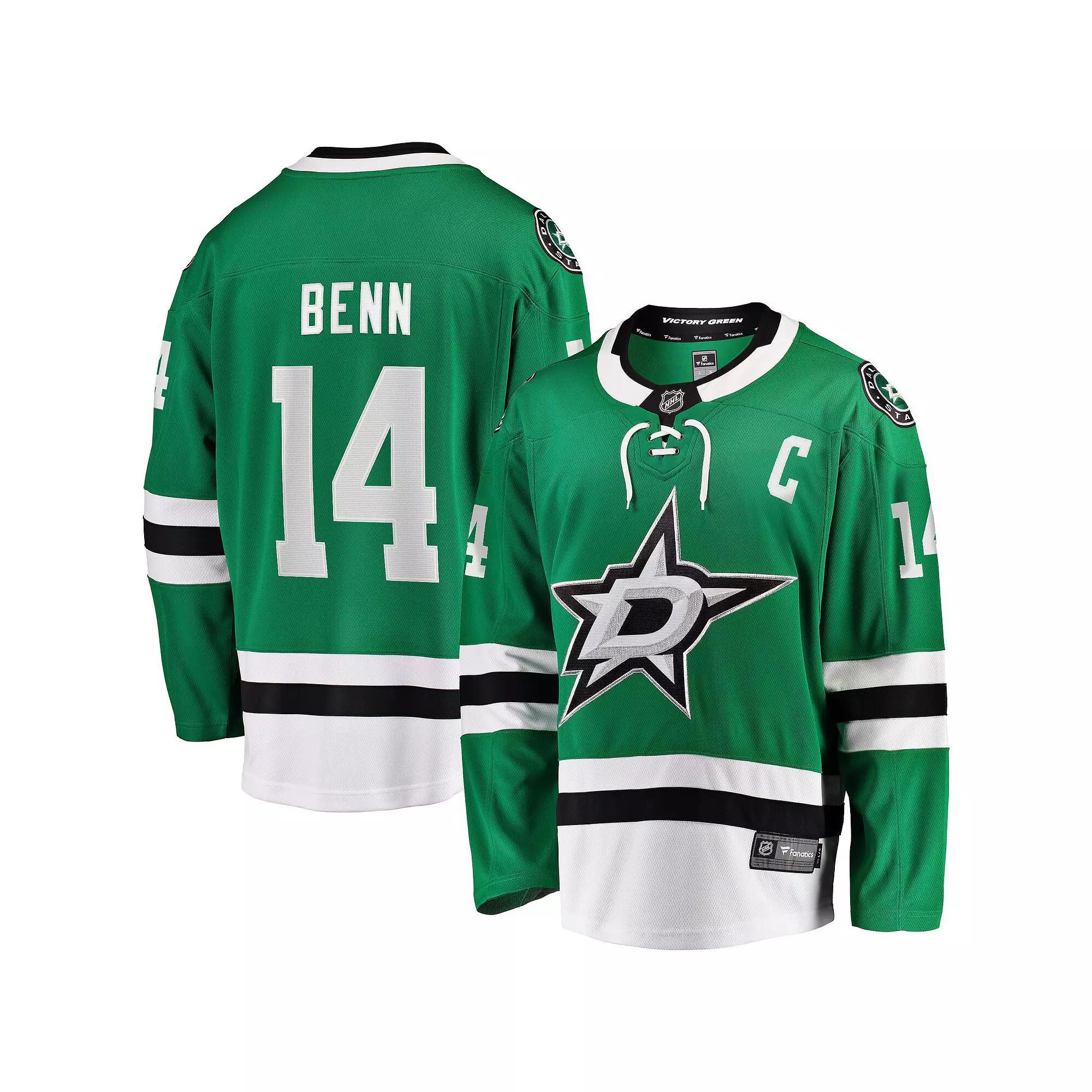 Mens Fanatics Branded Jamie Benn Kelly Green Dallas Stars Captain Patch Home Breakaway Jersey Product Image
