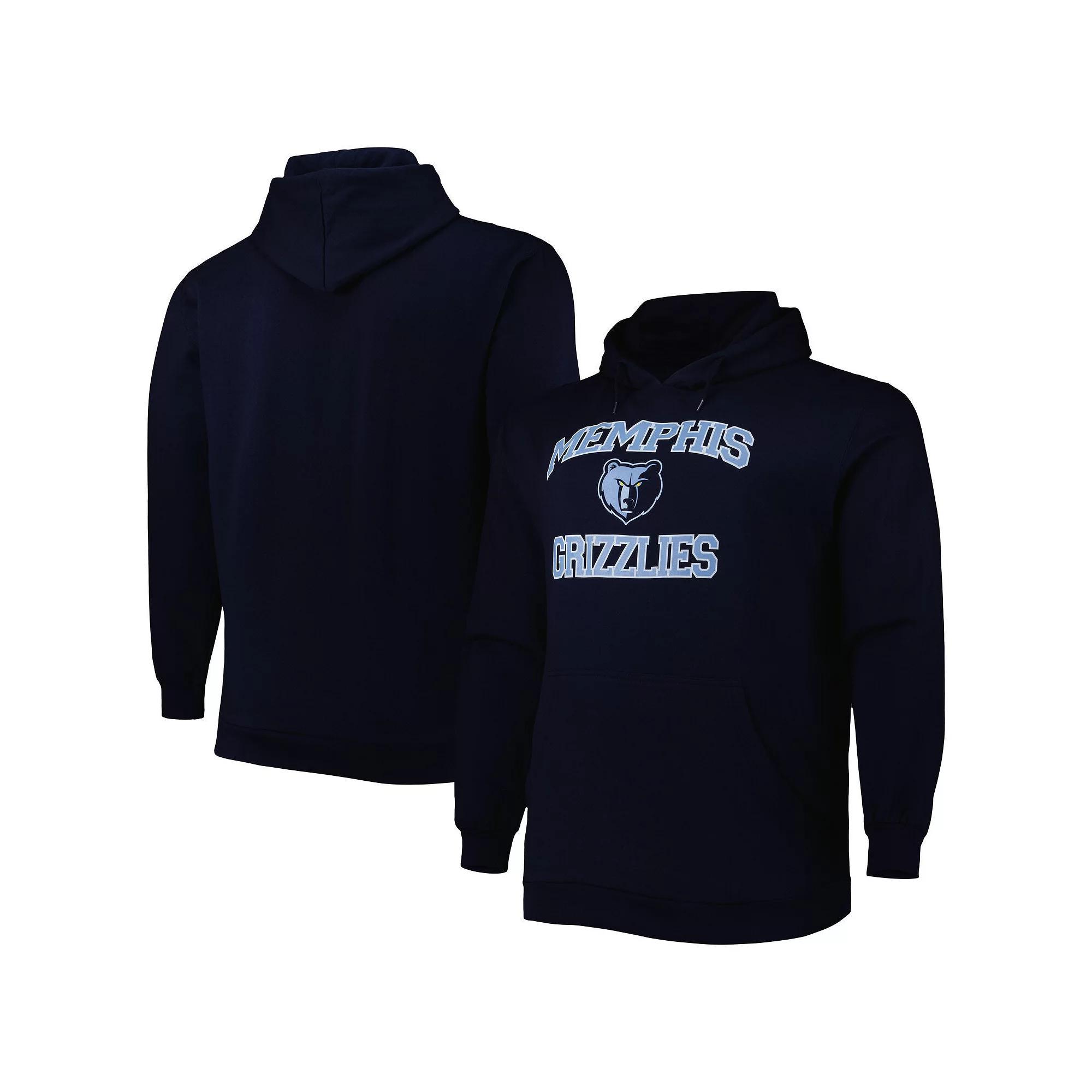 Men's Navy Memphis Grizzlies Big & Tall Heart & Soul Pullover Hoodie, Size: XLT, Grz Blue Product Image