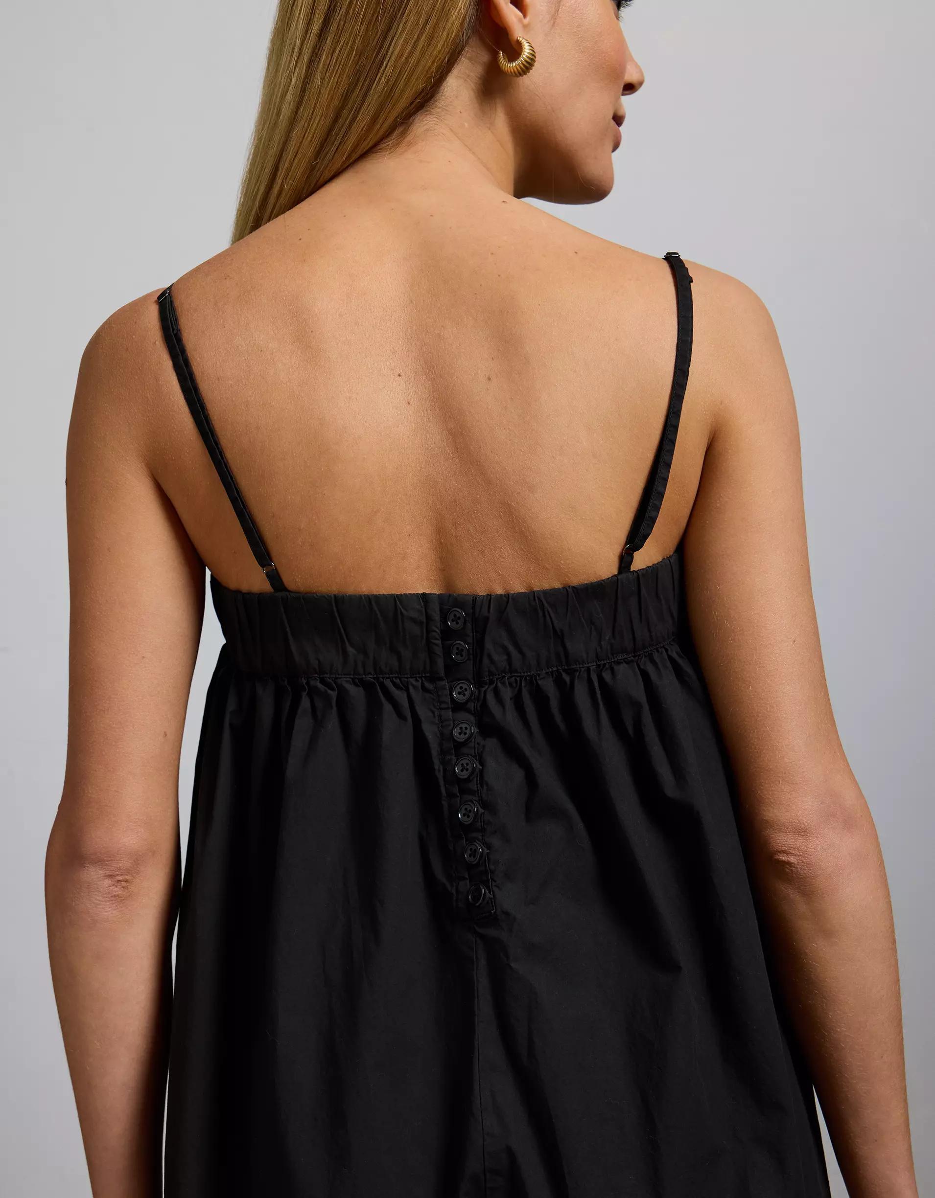 AE77 Premium Wide-Leg Cropped Poplin Jumpsuit Product Image