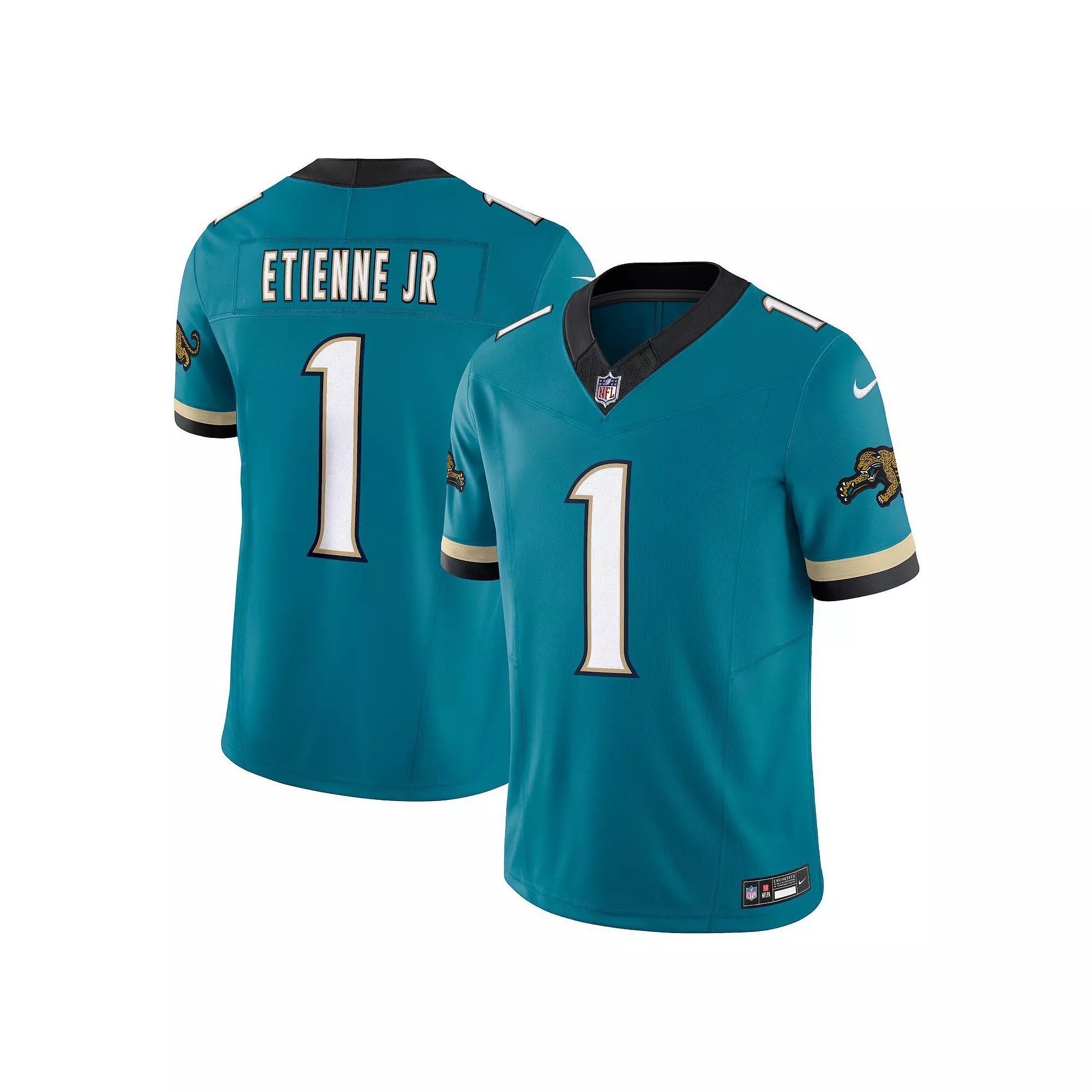 Men's Nike Travis Etienne Teal Jacksonville Jaguars Prowler Throwback Vapor F.U.S.E. Limited Jersey, Size: 2XL, Blue Product Image