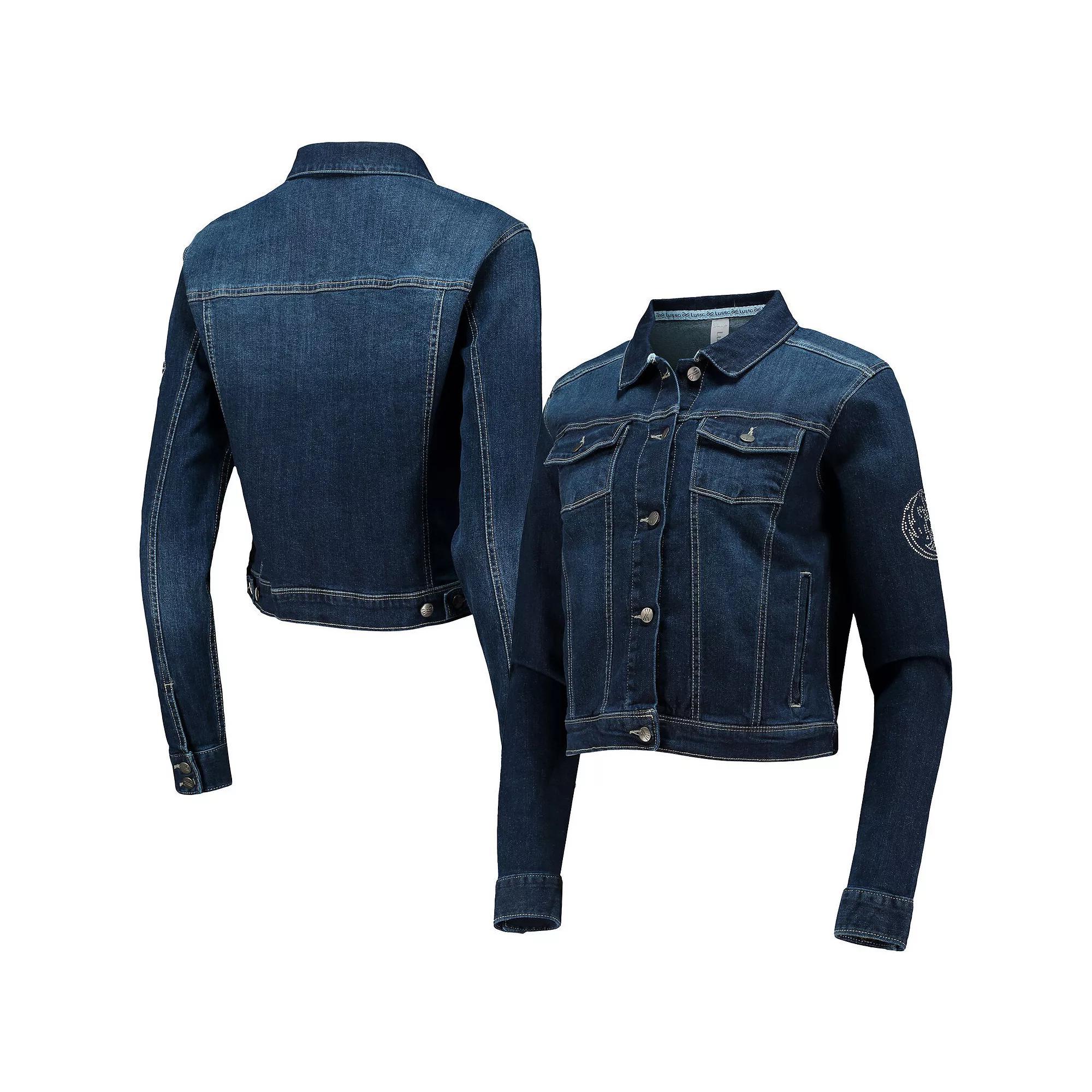 Women's Lusso Blue Dallas Mavericks Georgie Swarovski Crystals Button-Up Denim Jacket, Size: Small Product Image