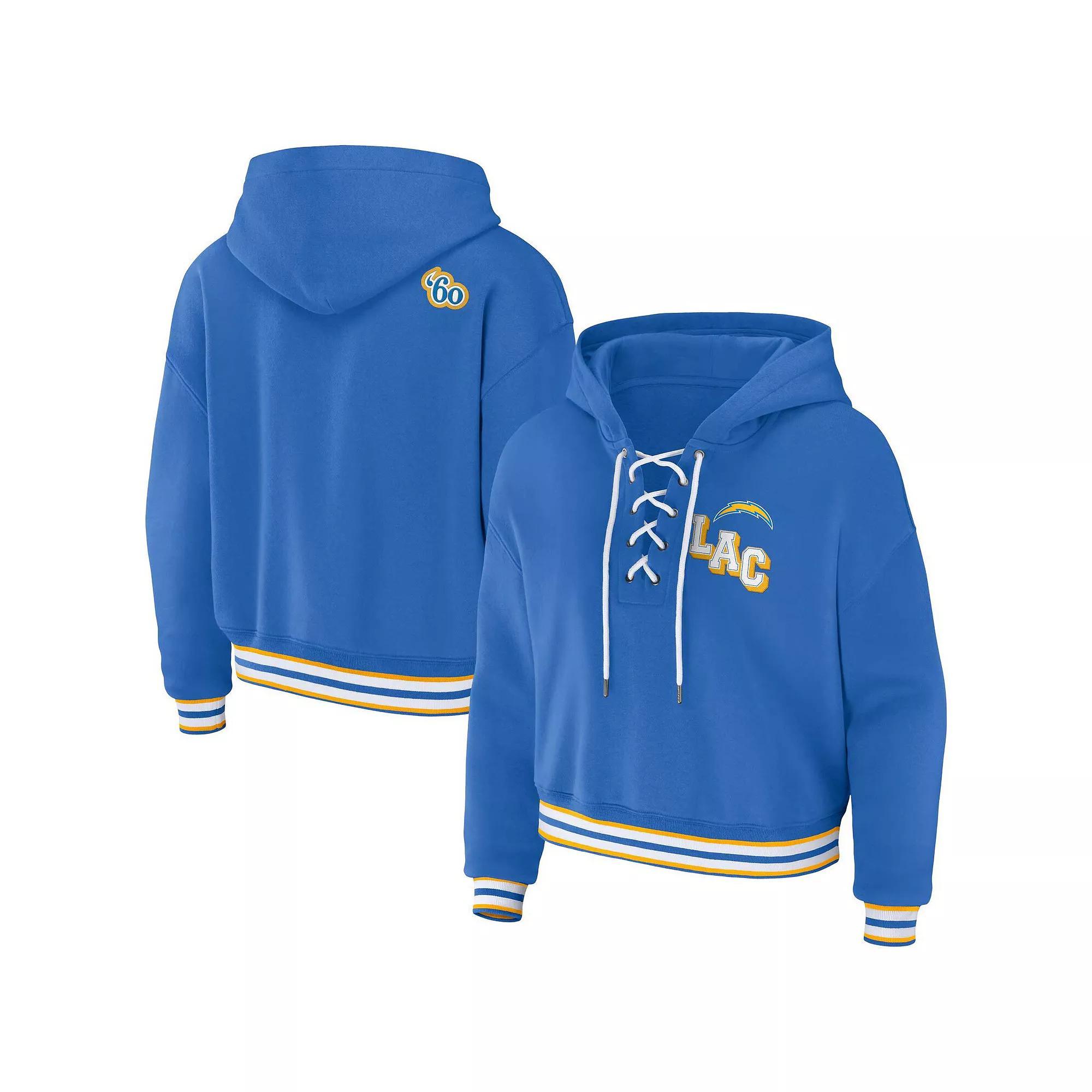 Women's WEAR by Erin Andrews Blue Seattle Kraken Lace-Up Pullover Hoodie, Size: 2XL, Krk Blue Product Image