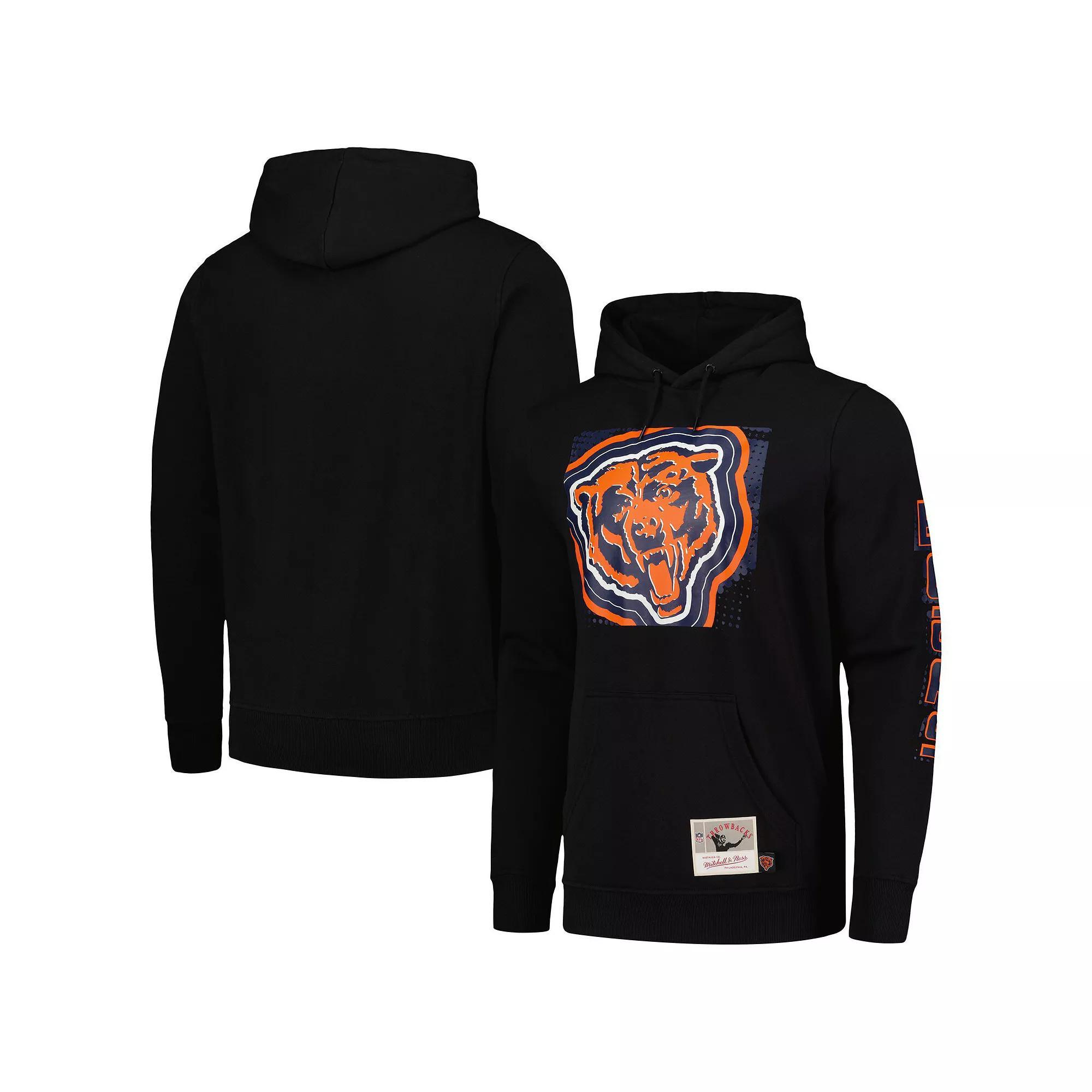 Men's Mitchell & Ness Black Chicago Bears Gridiron Classics Big Face 7.0 Pullover Hoodie, Size: XL Product Image