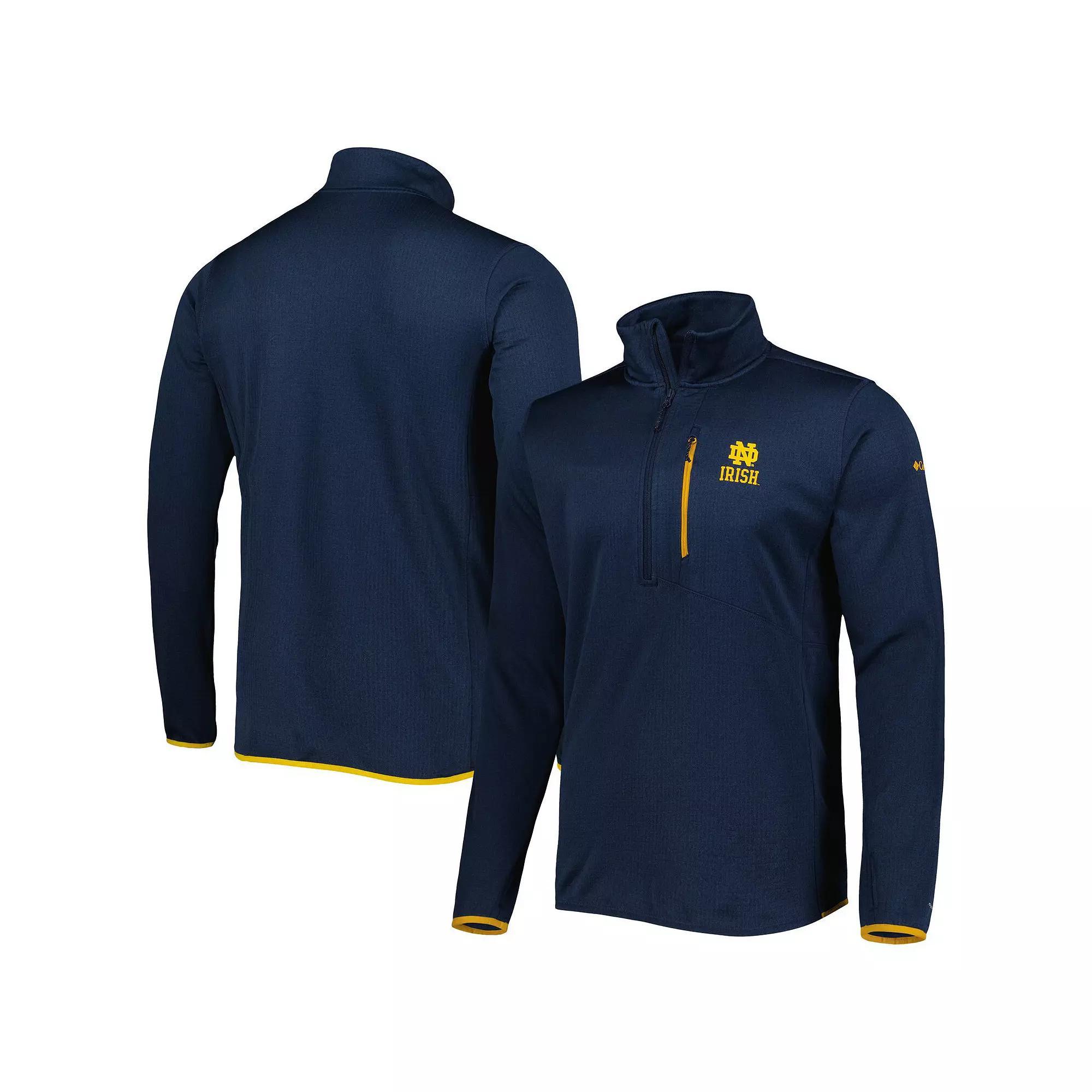 Men's Columbia Navy Notre Dame Fighting Irish Park View Omni-Wick Half-Zip Top, Size: Small, Blue Product Image