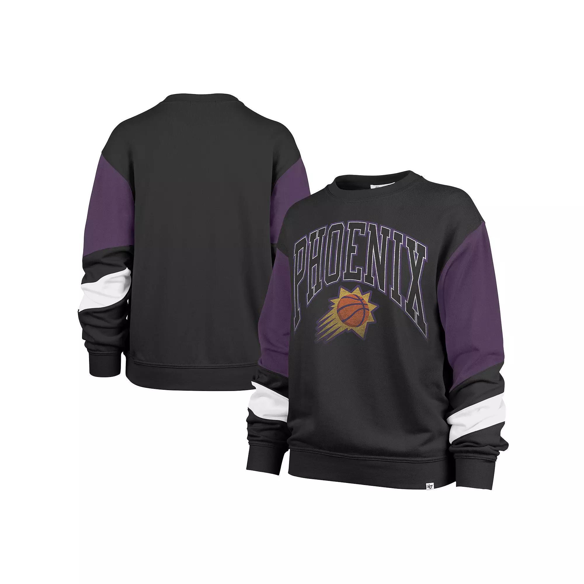 Women's '47 Black Phoenix Suns 2023/24 City Edition Nova Crew Sweatshirt, Size: XS, Phx Black Product Image