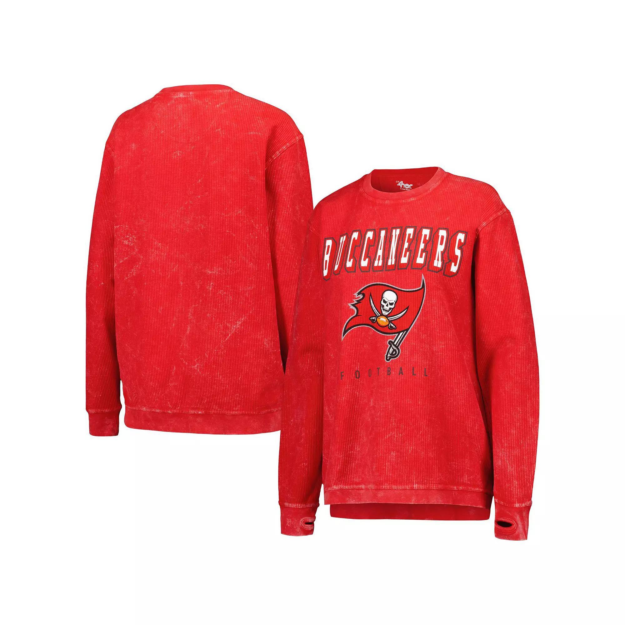 Women's G-III 4Her by Carl Banks Red Tampa Bay Buccaneers Comfy Cord Pullover Sweatshirt, Size: Medium Product Image