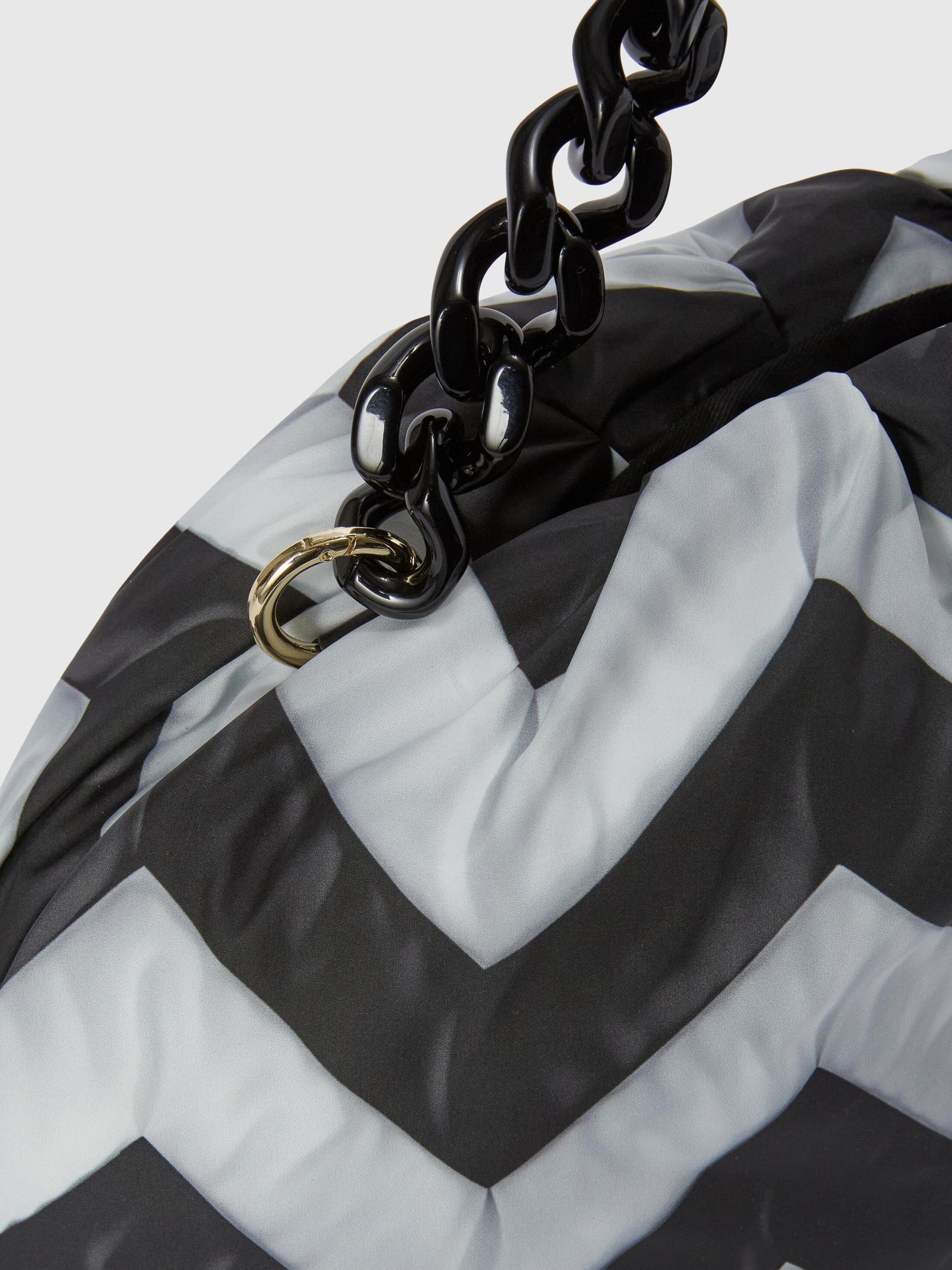 Zig zag fabric clutch with removable shoulder strap Product Image