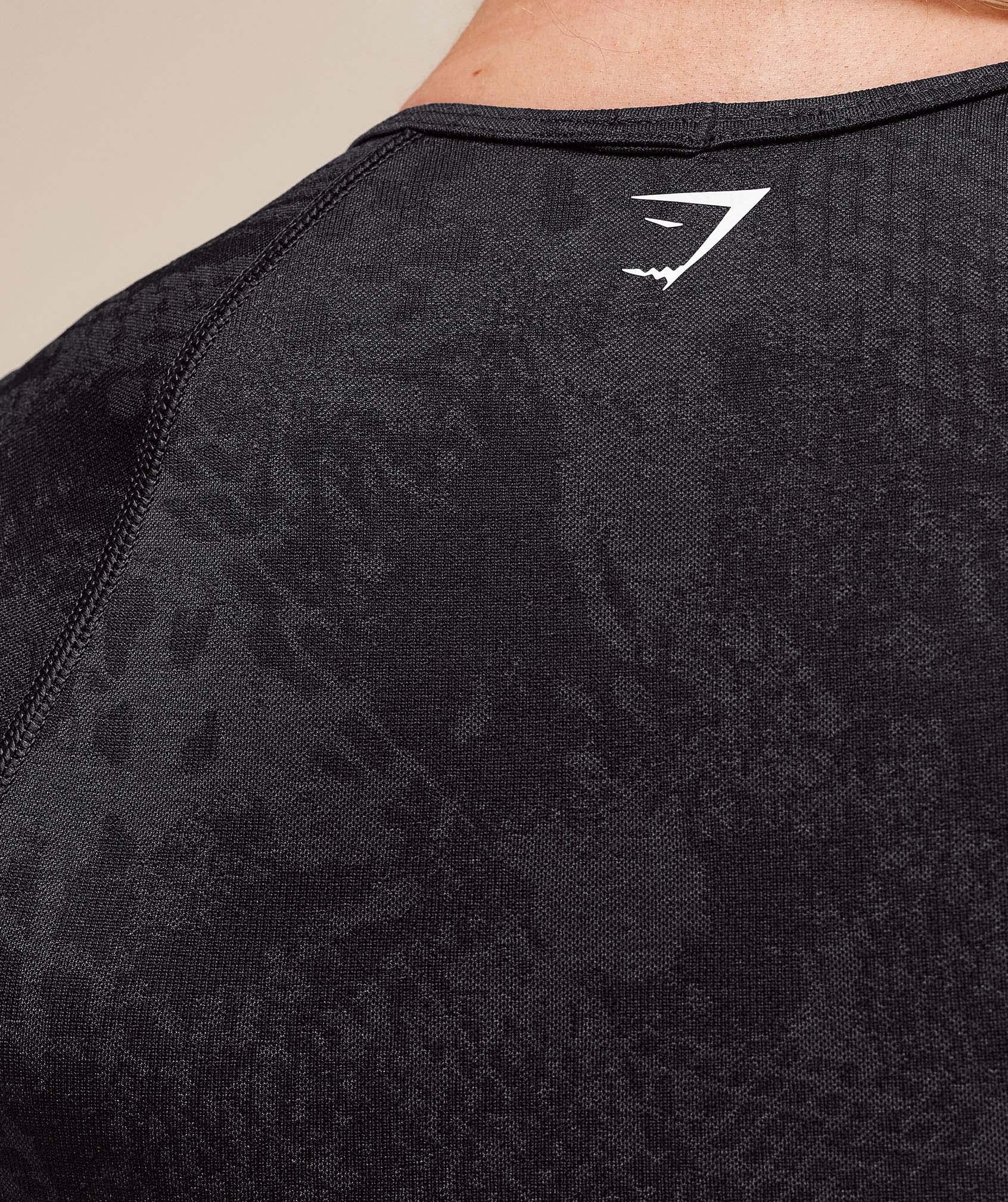 Gymshark Adapt X Whitney Animal Seamless Crop Top - Black/Asphalt Grey Female Product Image