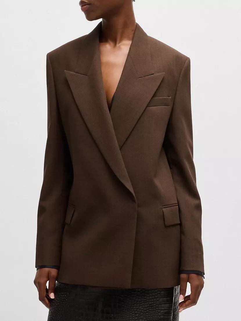 Womens Rear-Zip Blazer in Melange Virgin Wool Product Image