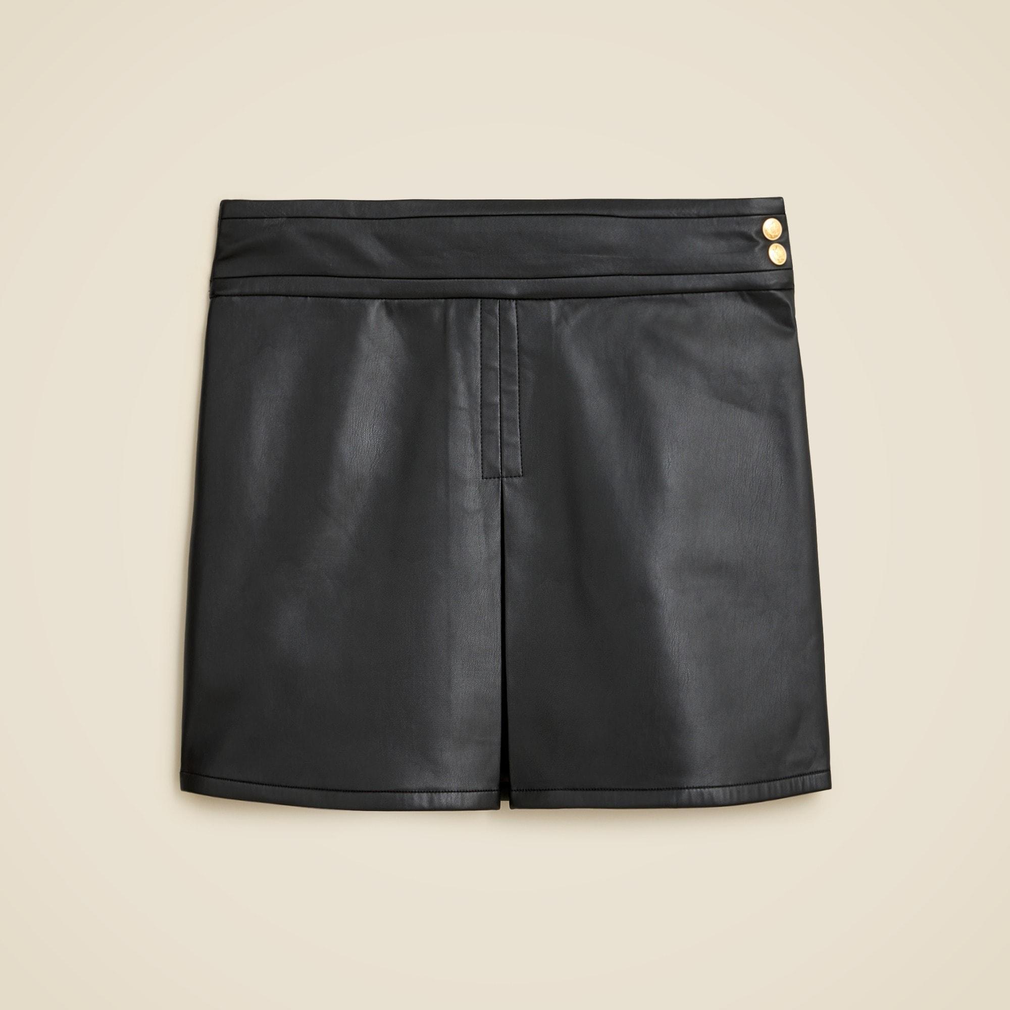 Center-pleat mini skirt in faux leather Product Image