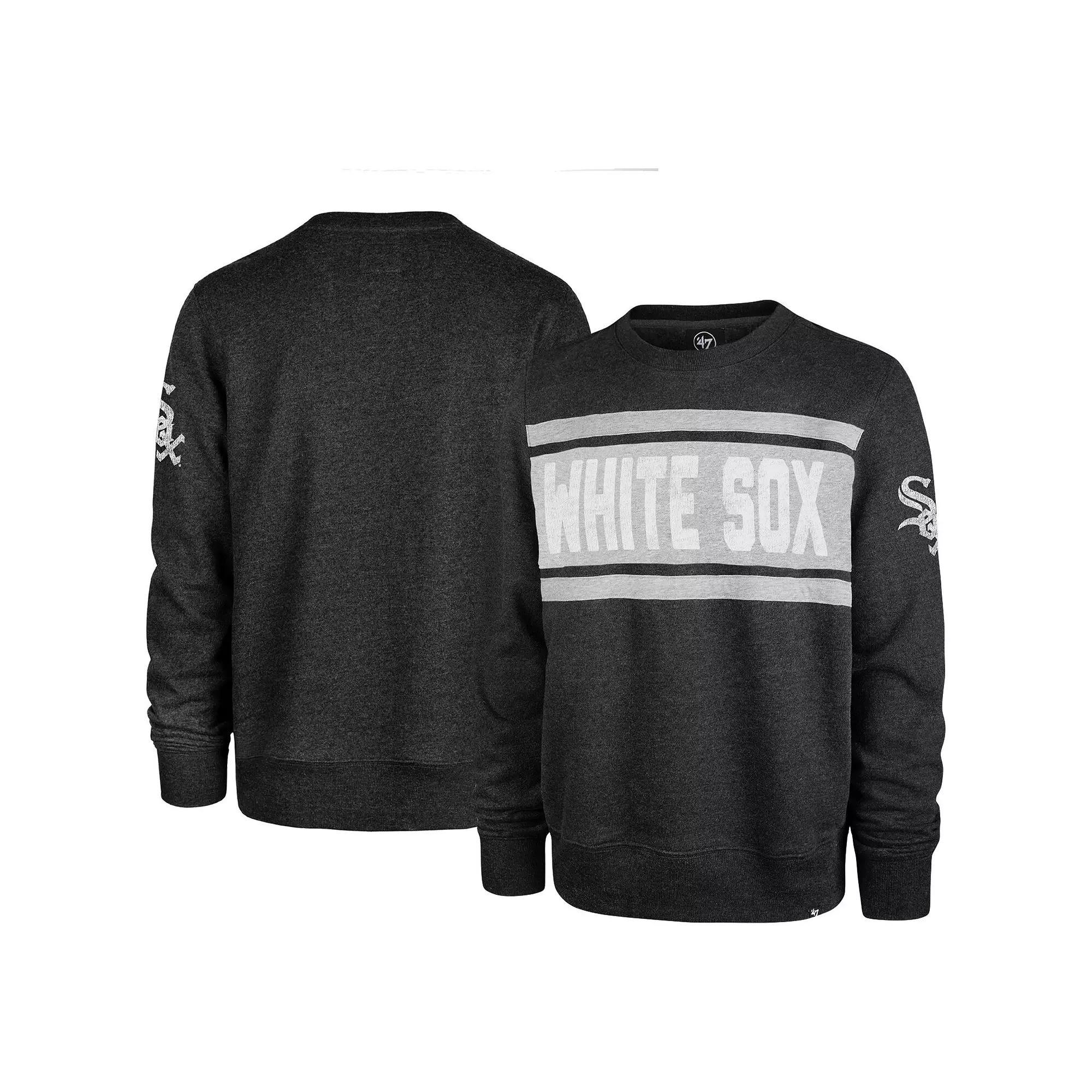Men's '47 Black Chicago White Sox Bypass Tribeca Pullover Sweatshirt, Size: XL, Charco Product Image