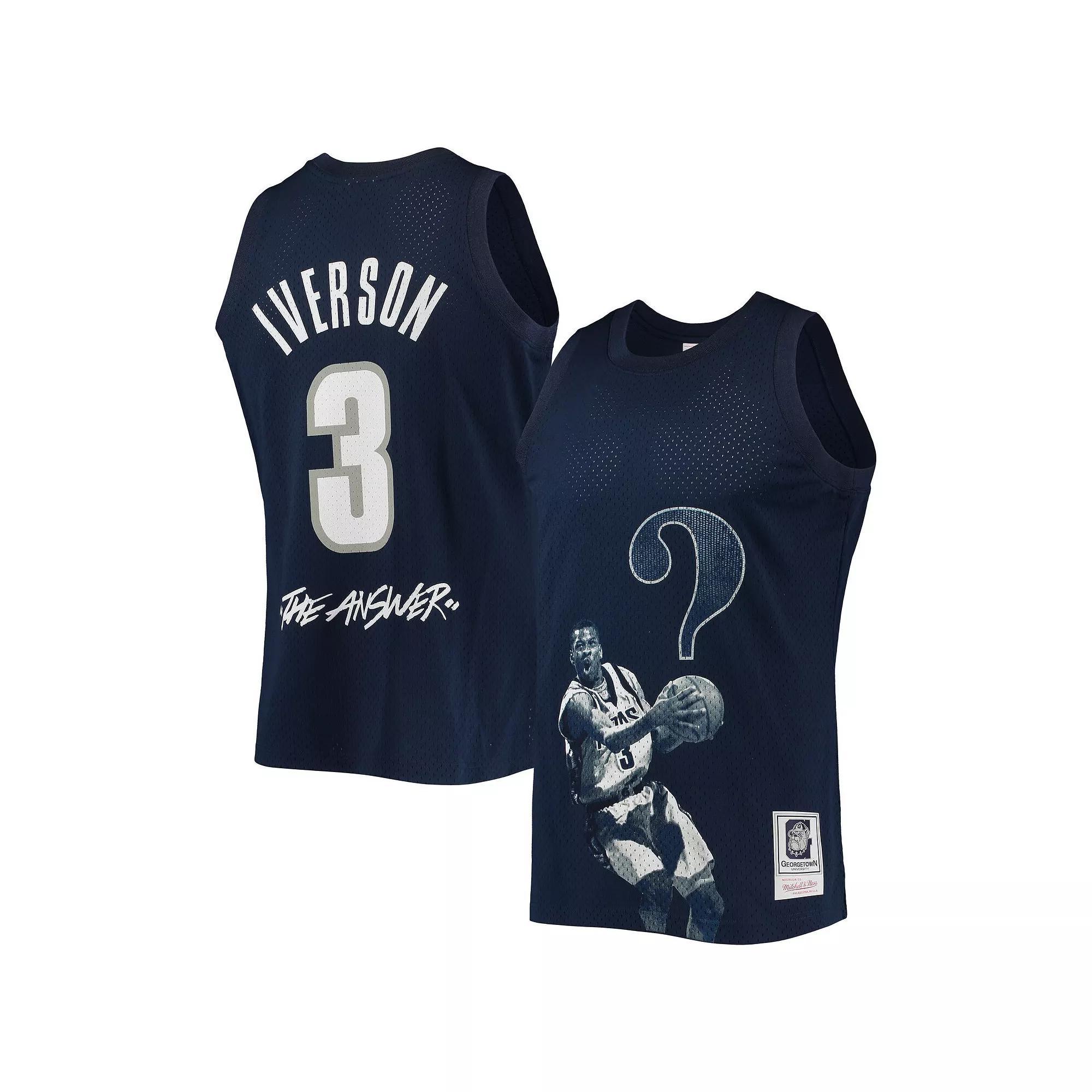 Men's Mitchell & Ness Allen Iverson Navy Georgetown Hoyas The Answer Replica Jersey, Size: XL, Grg Blue Product Image
