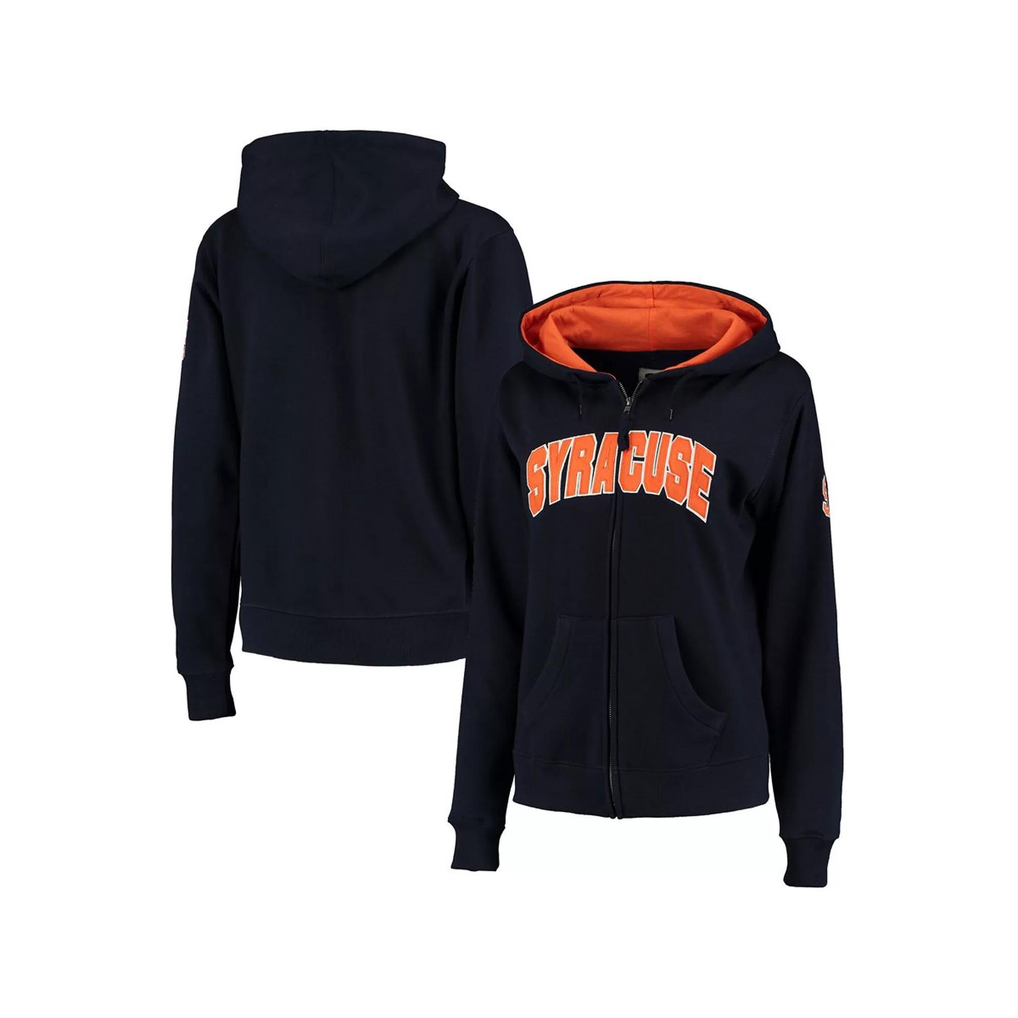 Women's Stadium Athletic Navy Syracuse Orange Arched Name Full-Zip Hoodie, Size: Small, Blue Product Image