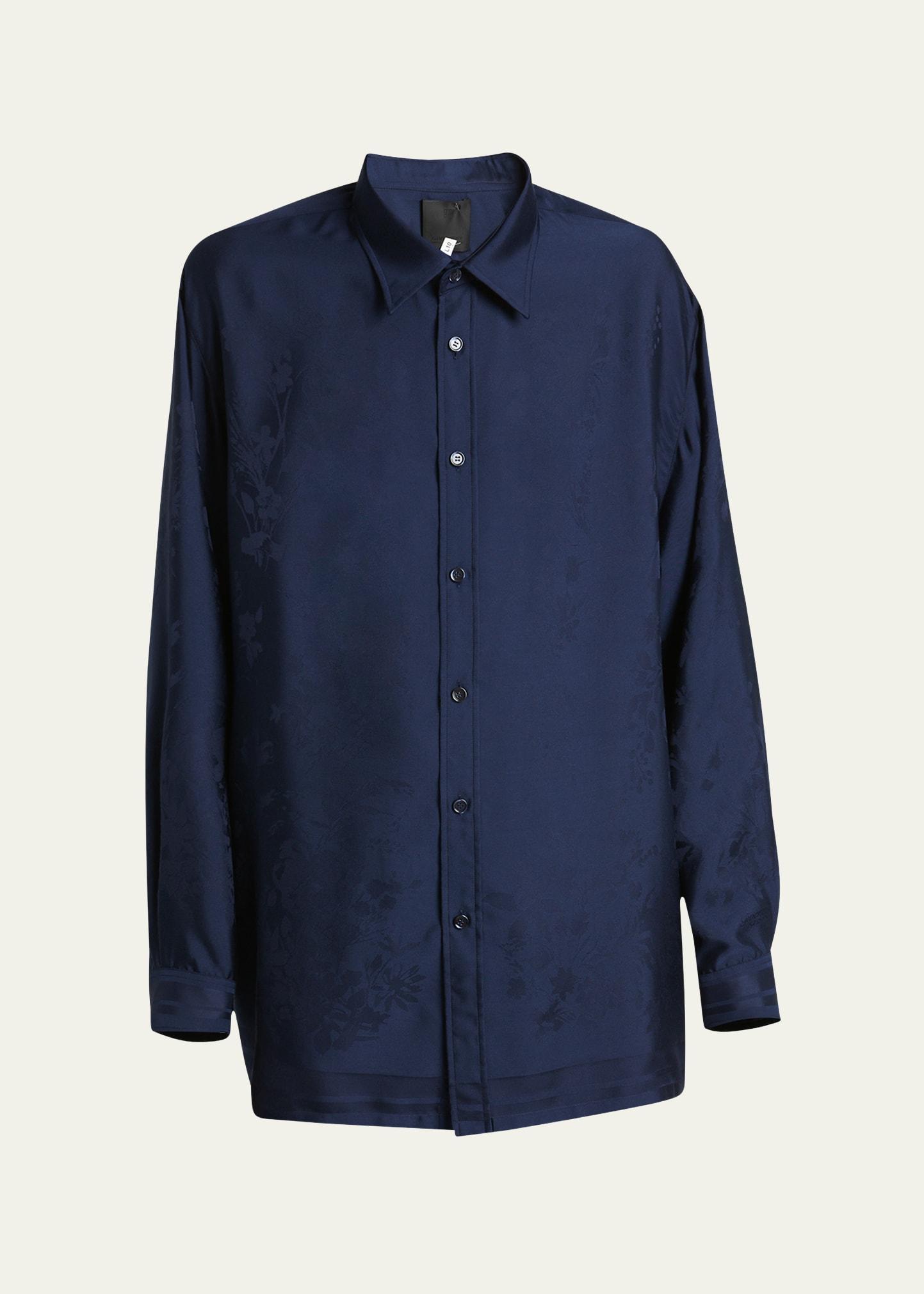Mens Silk Floral Jacquard Overshirt Product Image