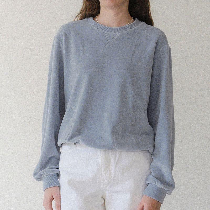Crew Neck Plain Oversized Pullover Product Image