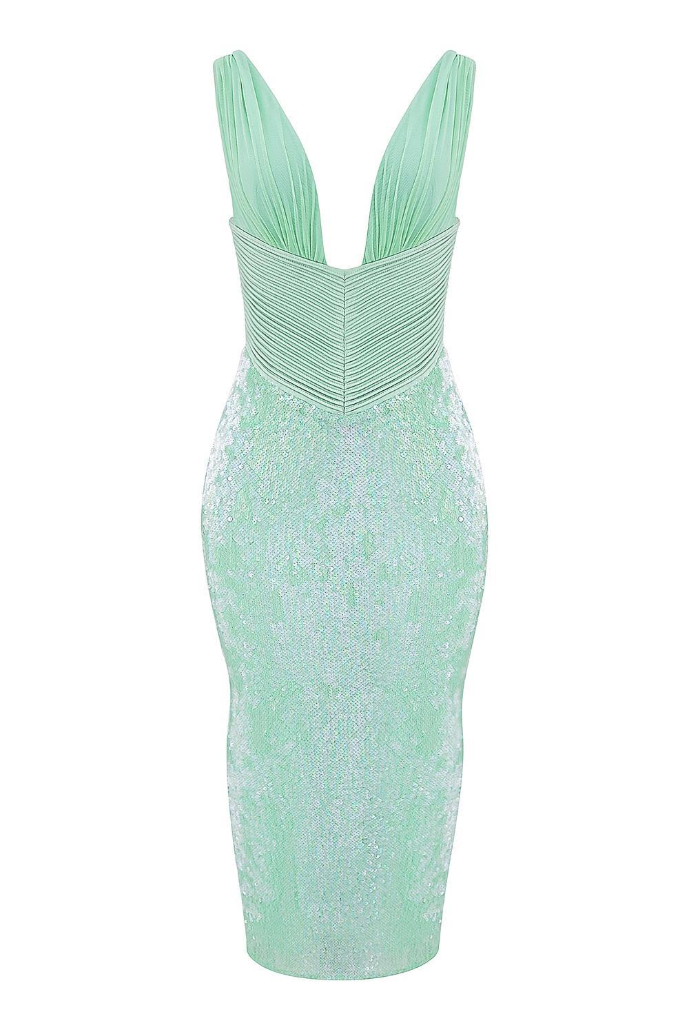Thala  seafoam sequin corset midi dress Product Image