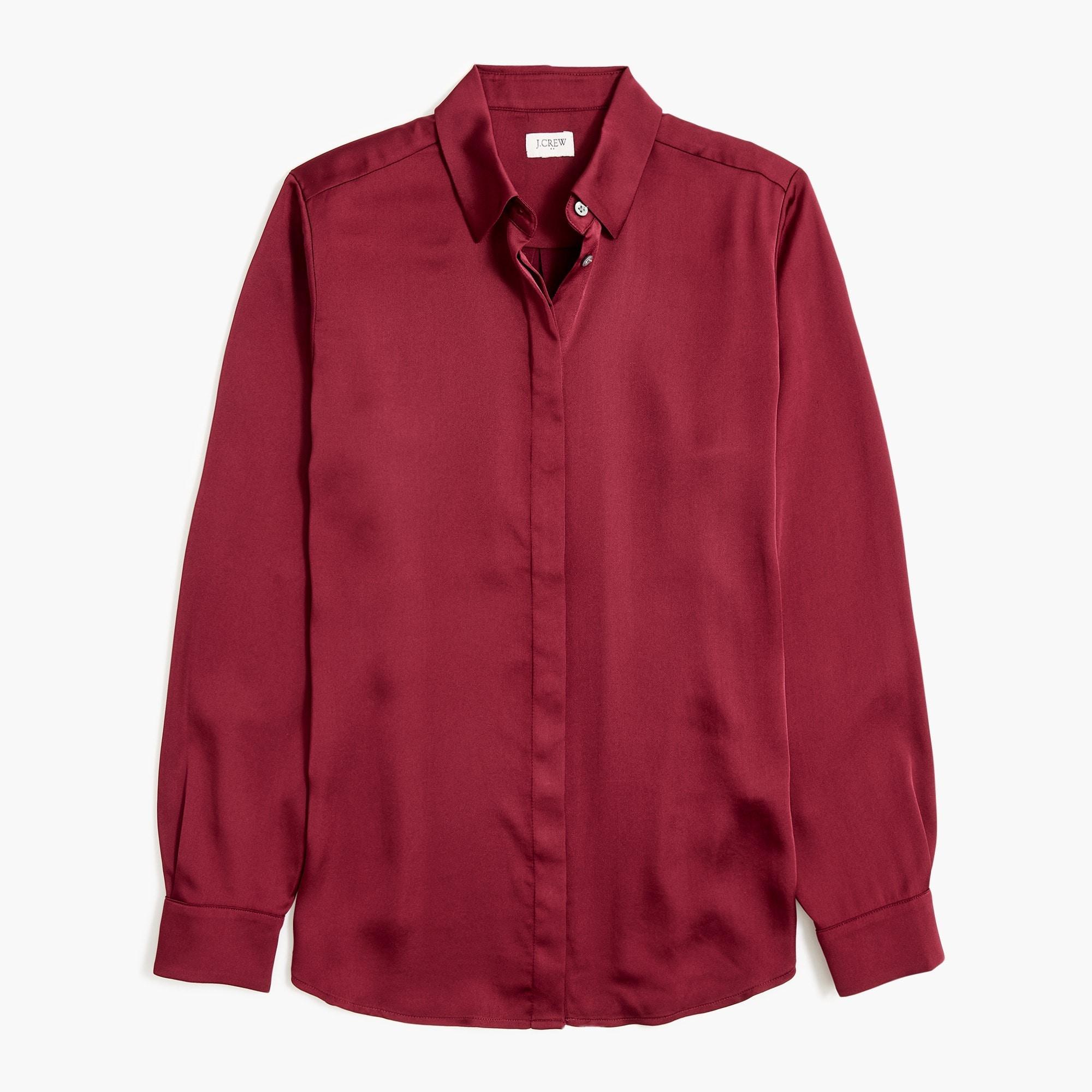 Drapey satin button-up top Product Image