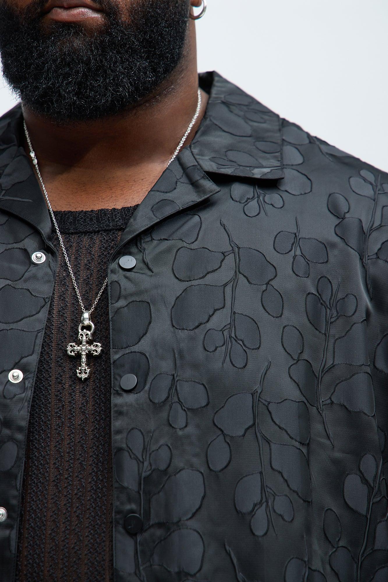 Fenno Jacquard Shirt - Black Product Image