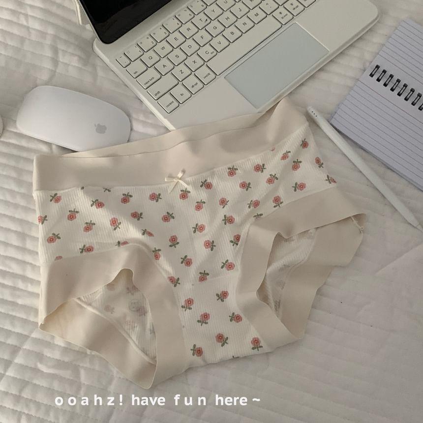 Floral Print Bow Panty Product Image