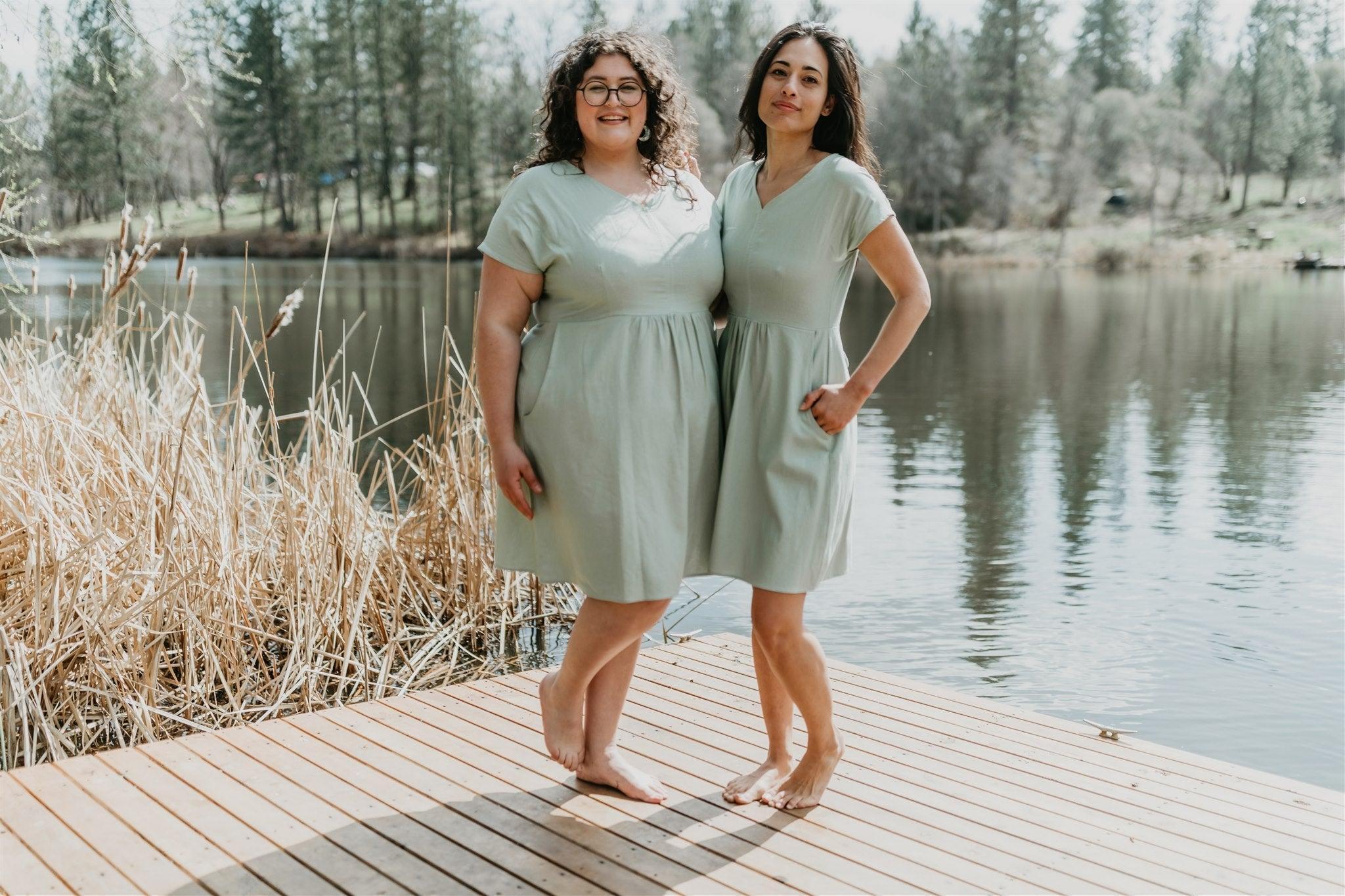 Dolman Dress in Sage Linen Product Image