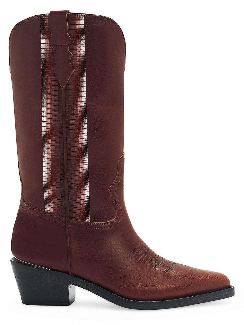 Womens Christina 55MM Embroidered Leather Cowboy Boots Product Image