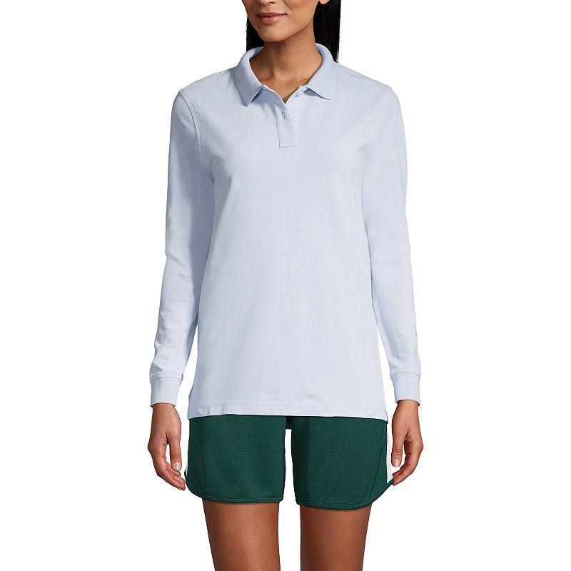 Womens Tall Lands End School Uniform Long Sleeve Mesh Polo Shirt Product Image