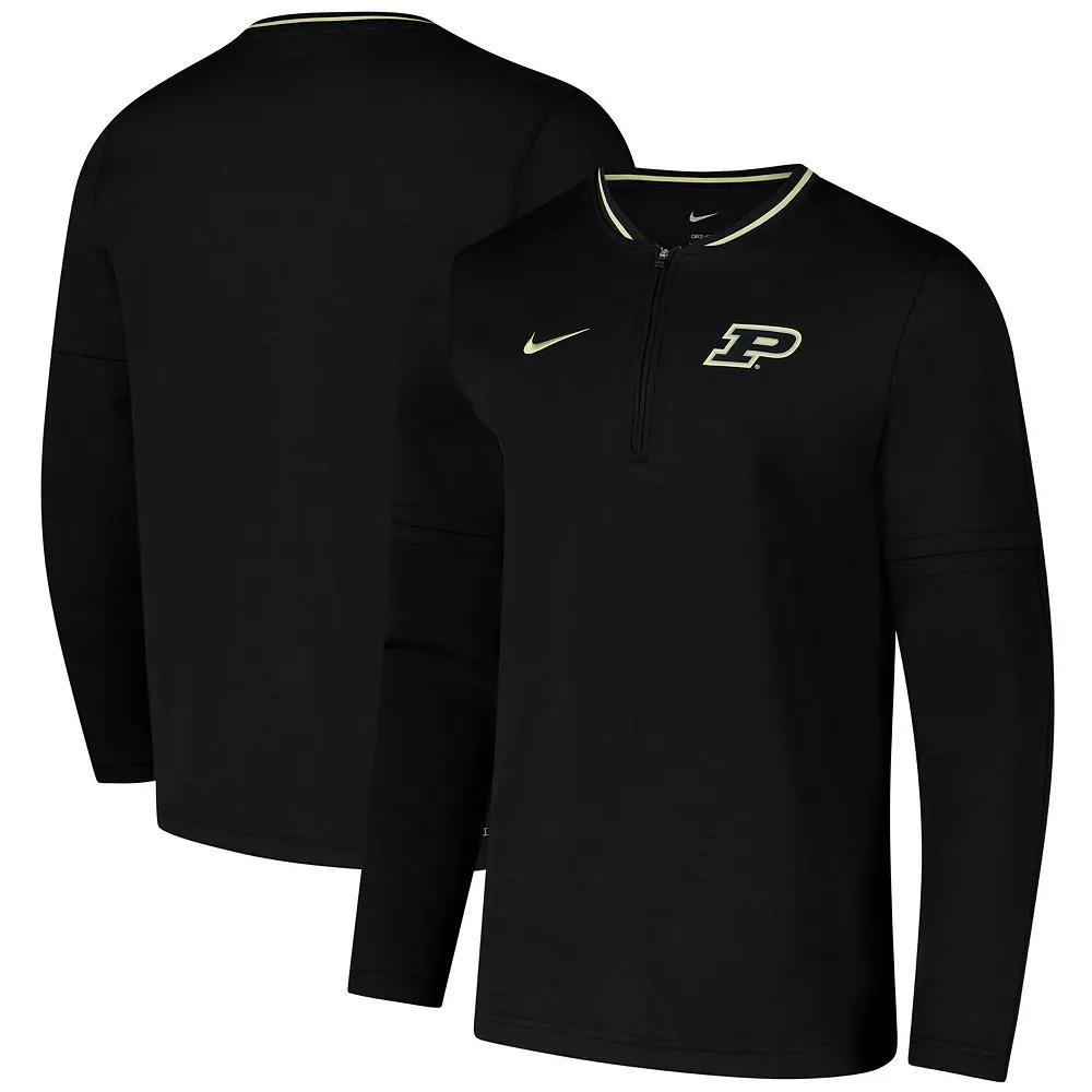 Men's Nike Black Purdue Boilermakers Coaches Quarter-Zip Jacket, Size: Large Product Image