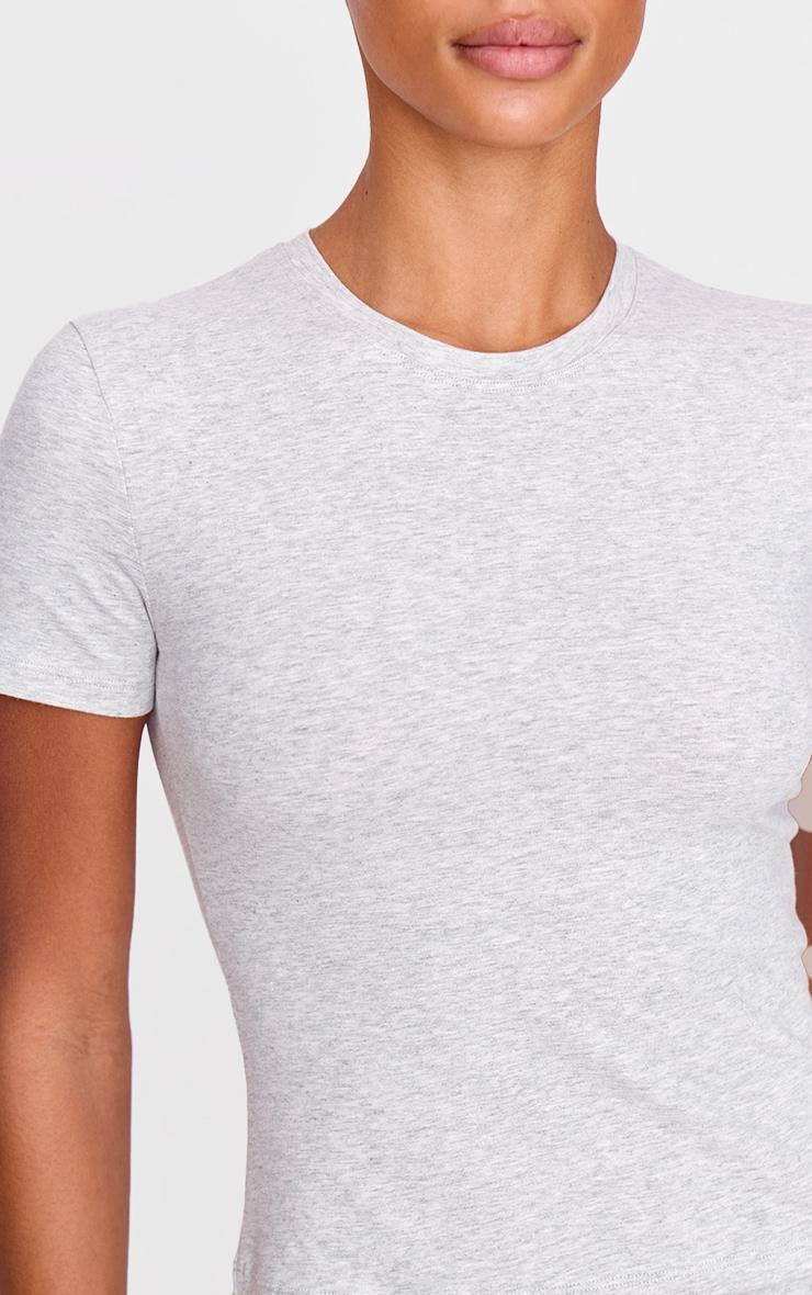 Ash Grey Marl Ultimate Sculpt Longline Short Sleeve Gym Top Product Image